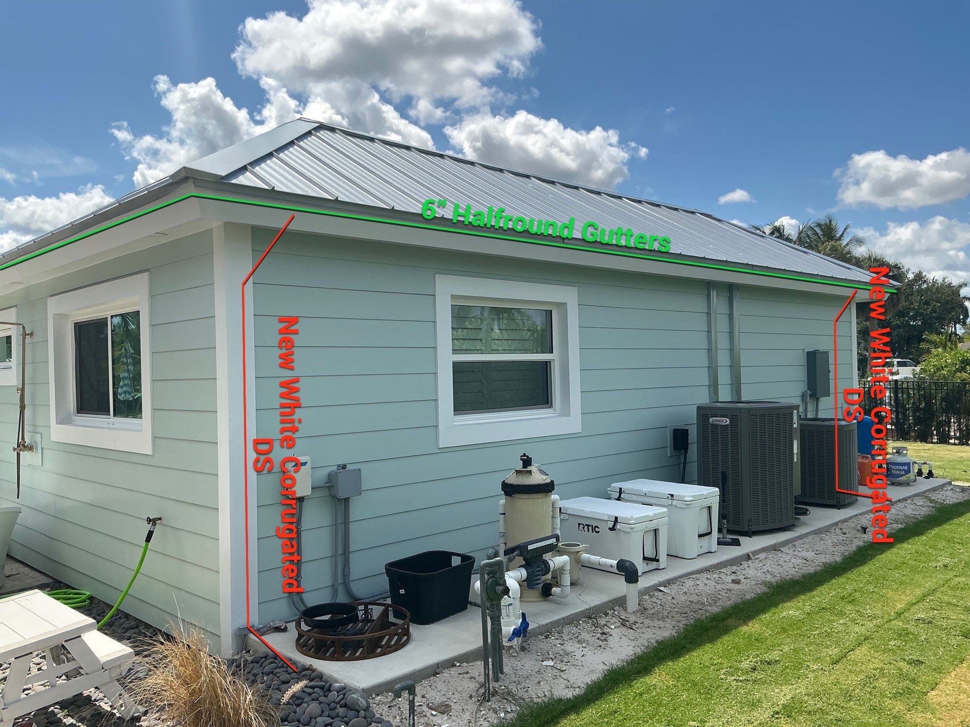 Half-Round Aluminum Gutters in Fort Myers FL by Gutter Professors