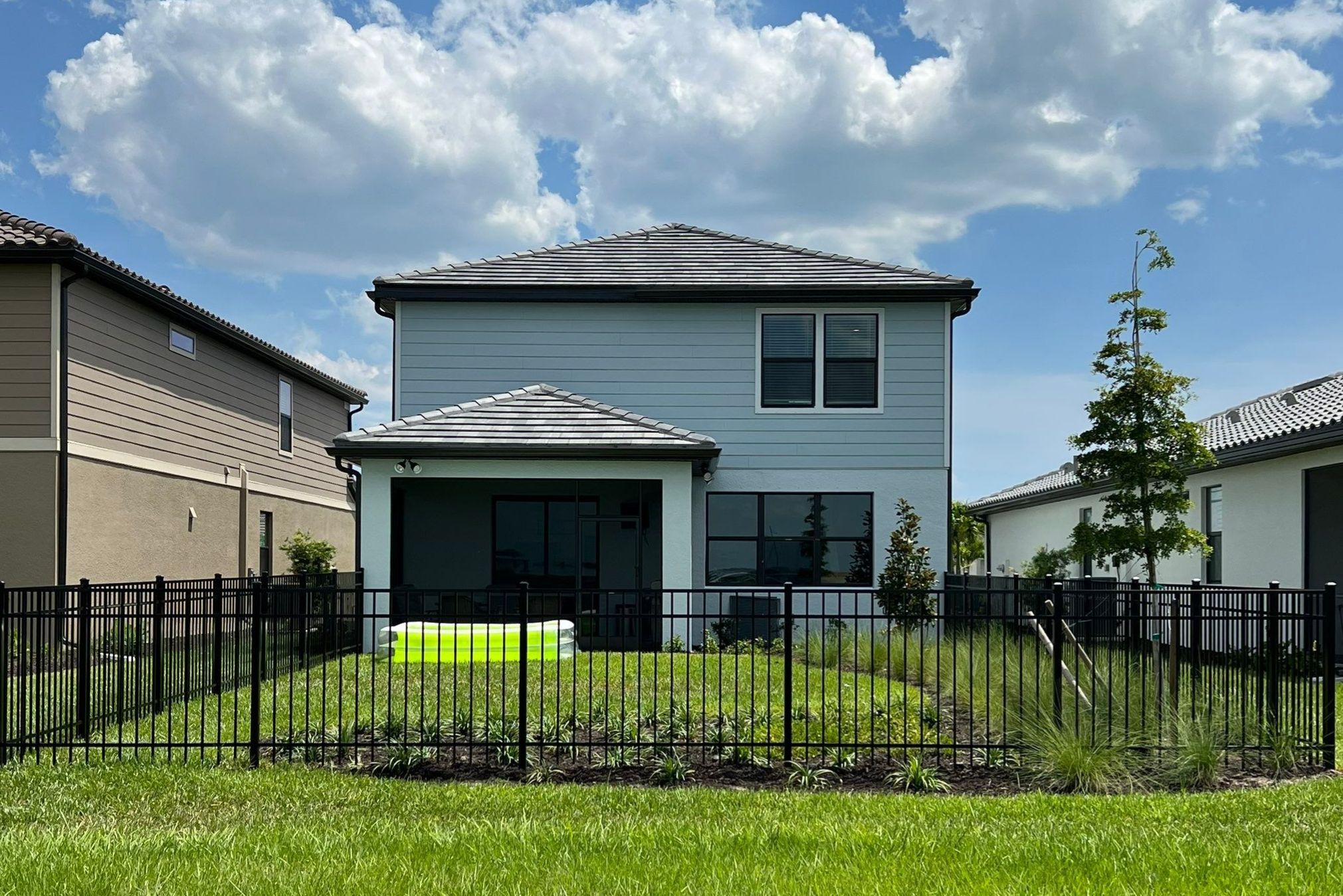 Aluminum Fence Installation using Black 3 Rail Aluminum Fence by Asap fence and gates, LLC