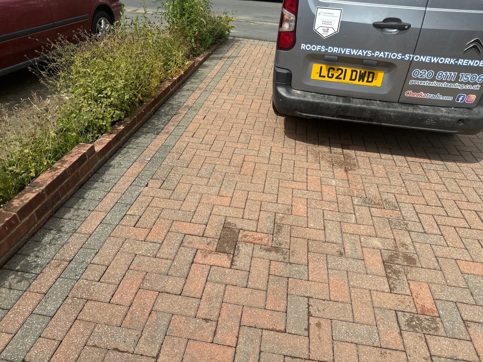 Driveway And Patio Clean using Honda 21lt High Pressure Machine by Ges Exterior Cleaning ltd