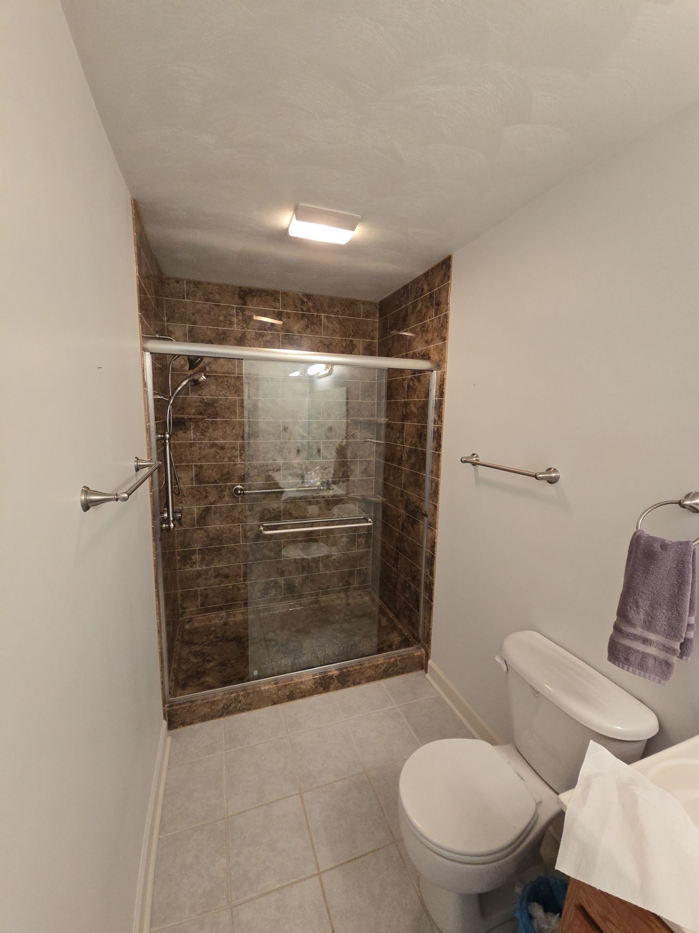 Tub to Shower in Madiera Granite by BathPlanet SW Virginia