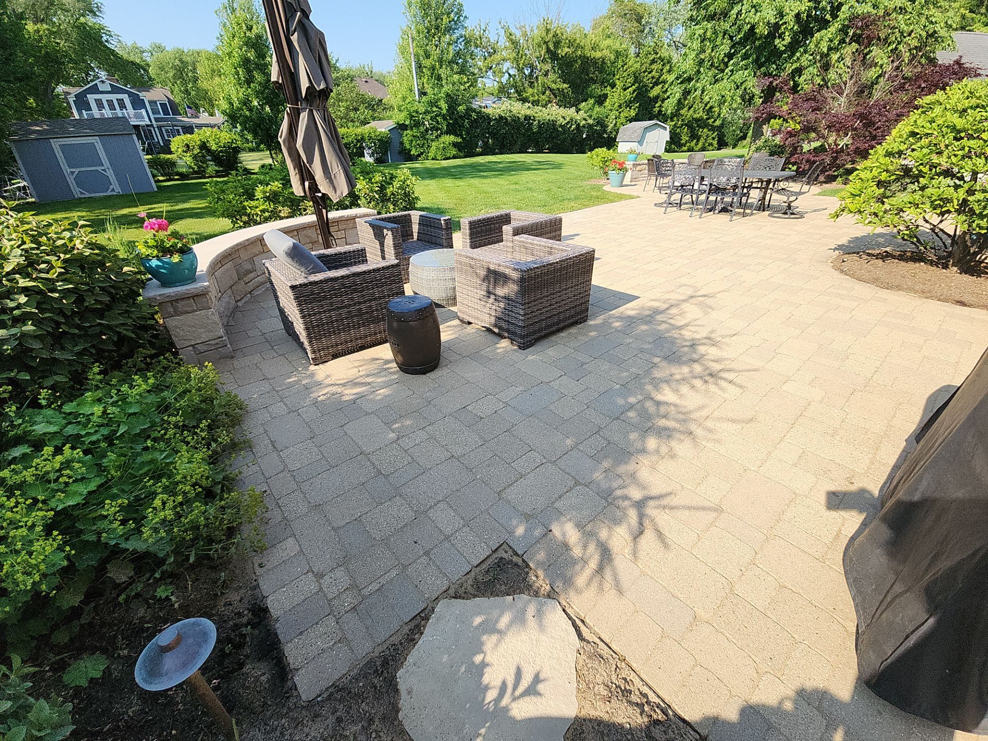 Brick paver repair, cleaning sanding and sealing by Northern Power Washing LLC.
