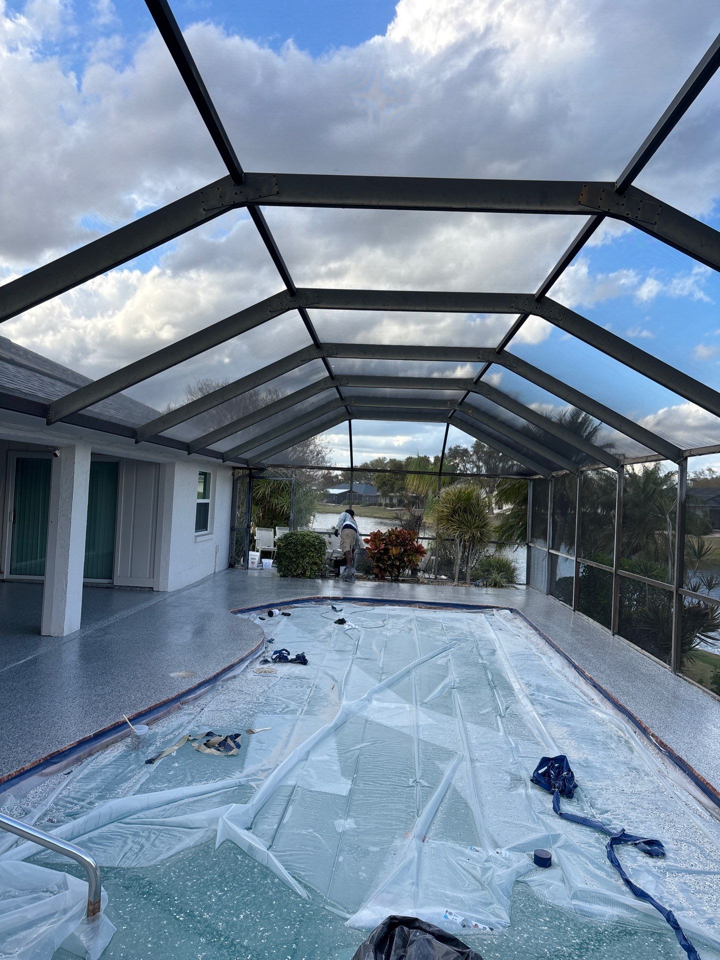 Complete Property Transformation: Pool Deck, Driveway & Garage by Performance Floors & Coating