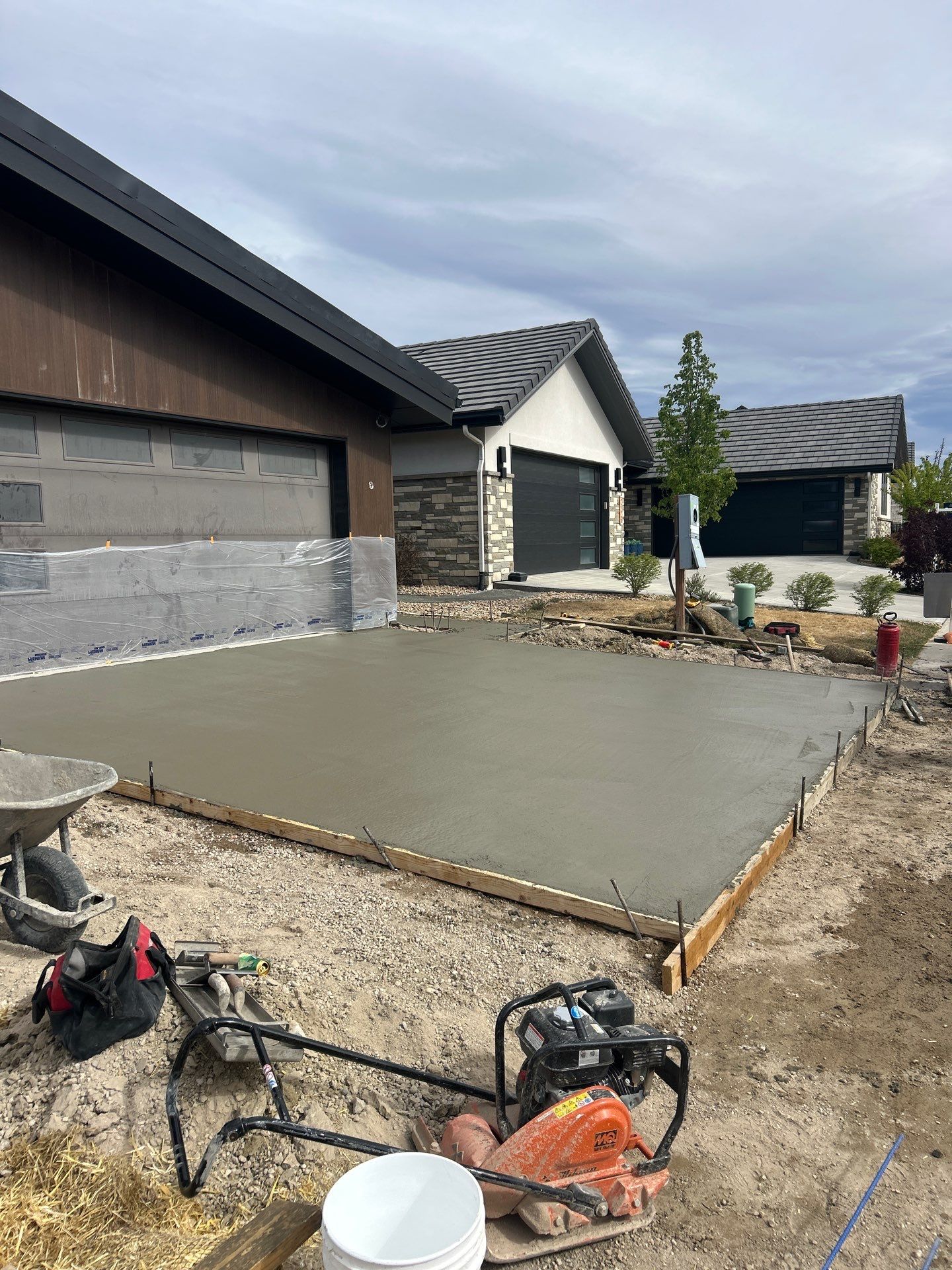 Stamped Concrete Patio and Custom Walkway Installation in Berthoud, Colorado by Center Line Concrete