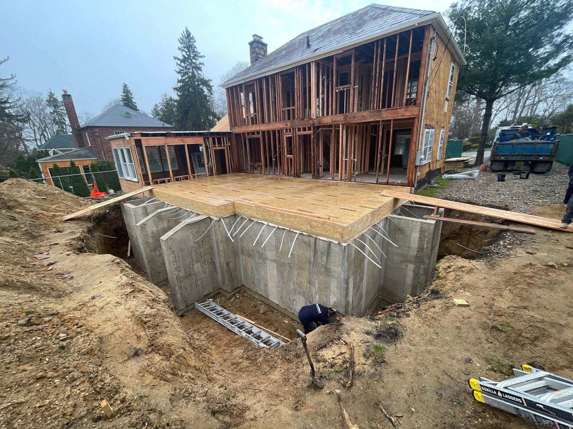 Woodedge Rd. Manhasset, NY by A.M. Shield Waterproofing, Corp.