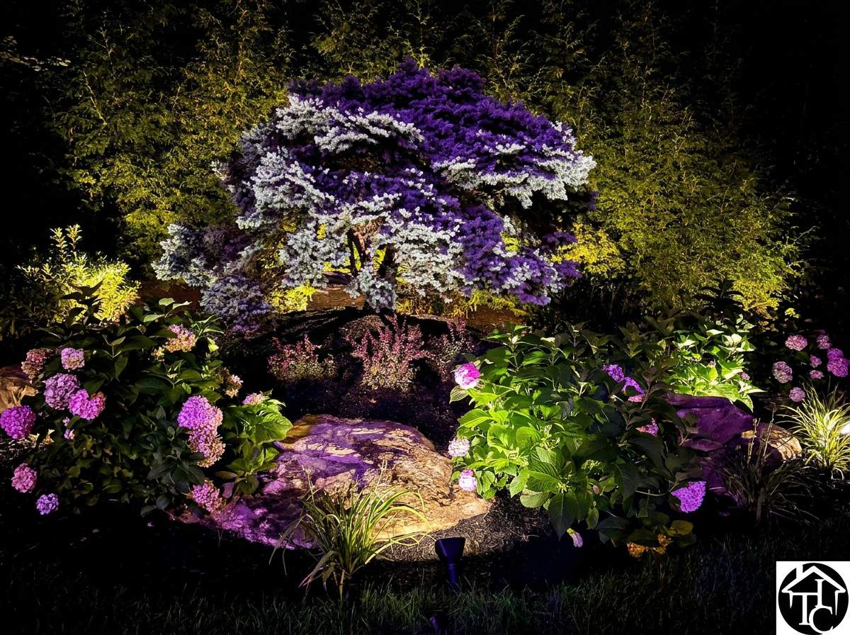 Designed and installation of a custom landscape lighting system by Total improvement concepts LLC