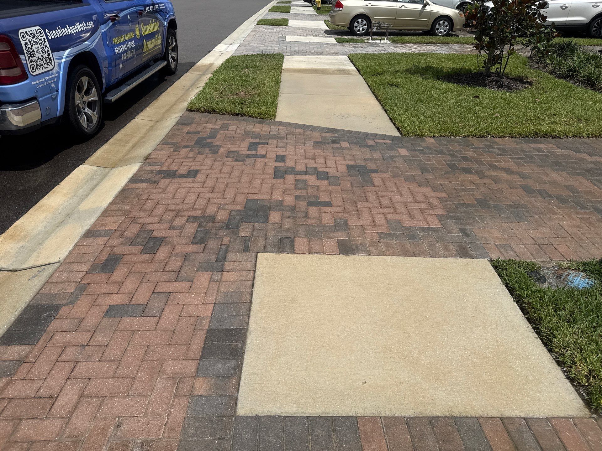 Paver Driveway & Sidewalk Cleaning in Trevesta β Palmetto, FL by Sunshine AquaWash