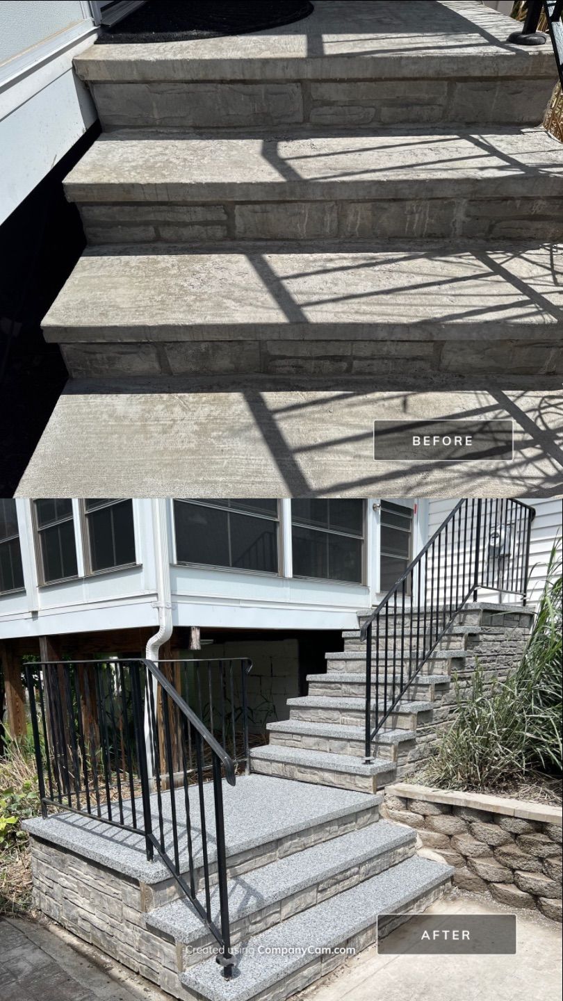 Silverado porch and steps coating by NG Masonry & Construction LLC