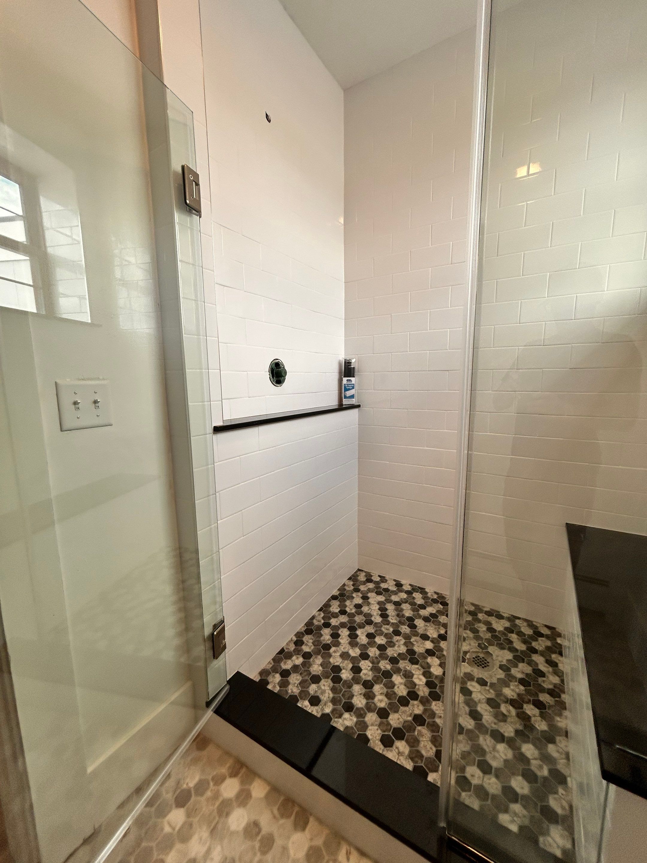 Bathroom Remodel using Tempered Shower Glass by Cheshire Glass Company