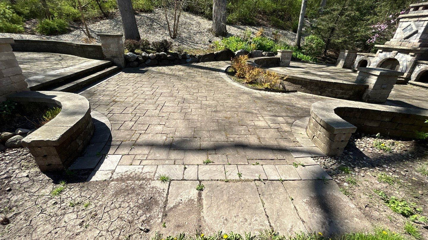 natural stone using Algaecide, soft wash soap by Northern Power Washing LLC.