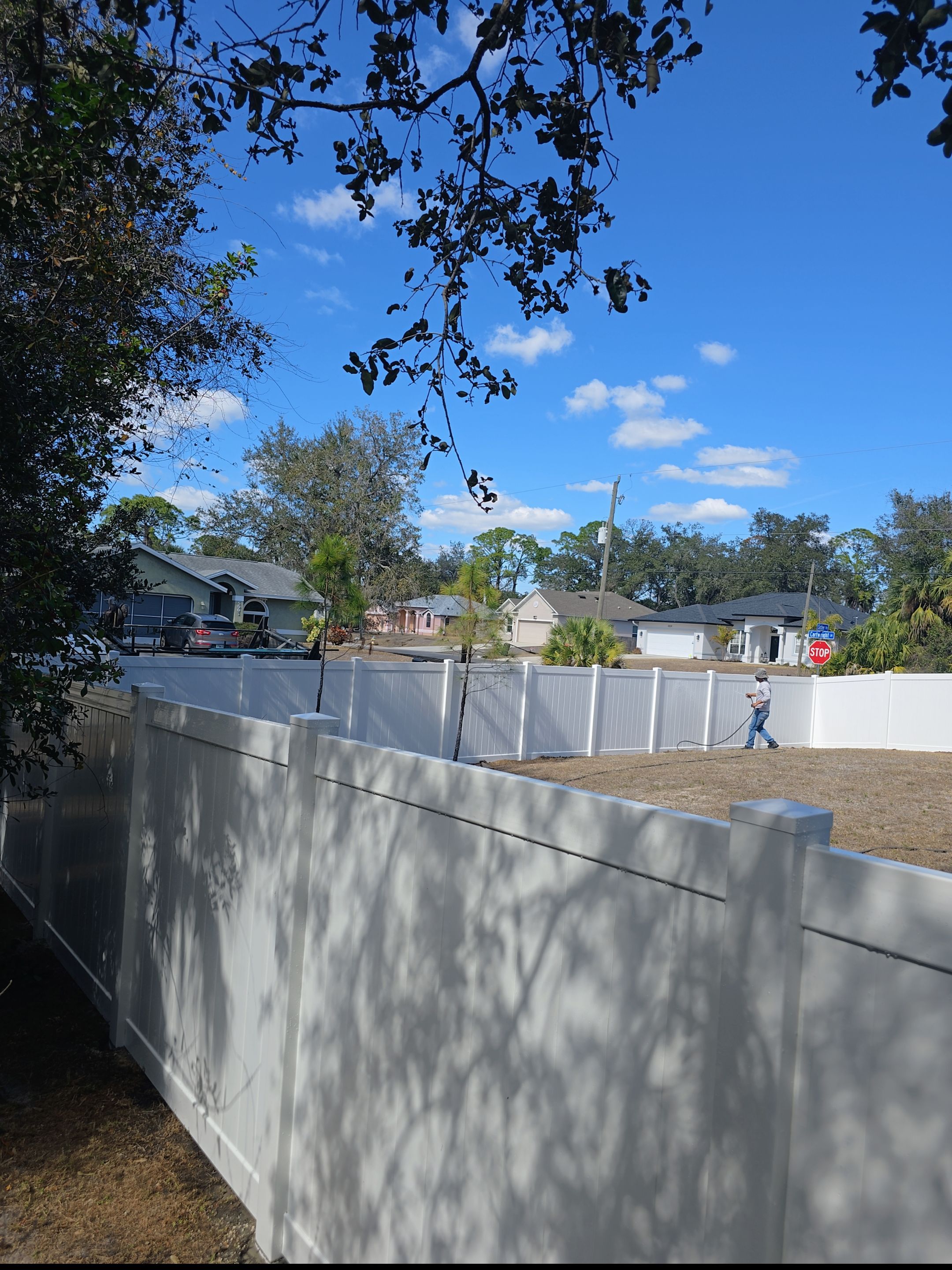 Vinyl Fence with Post Inserts in North Port by True Fence LLC