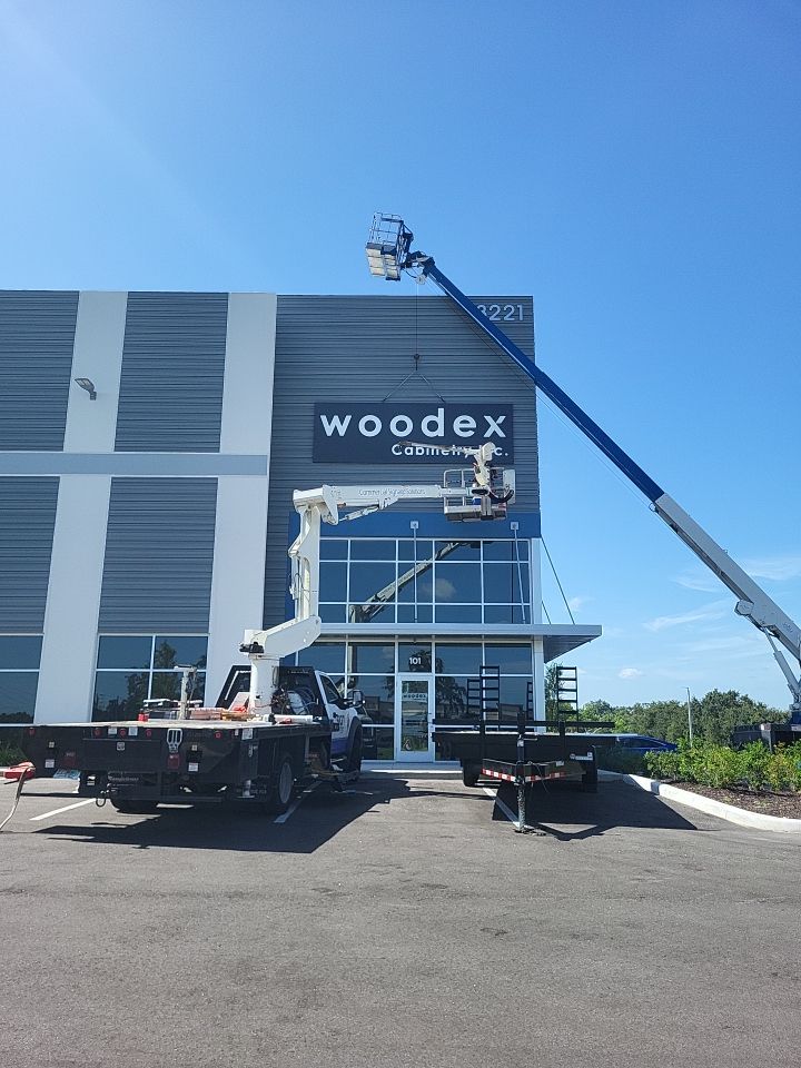 Acrylic Letters on Aluminum Backer for Woodex Cabinetry by SignCrafters