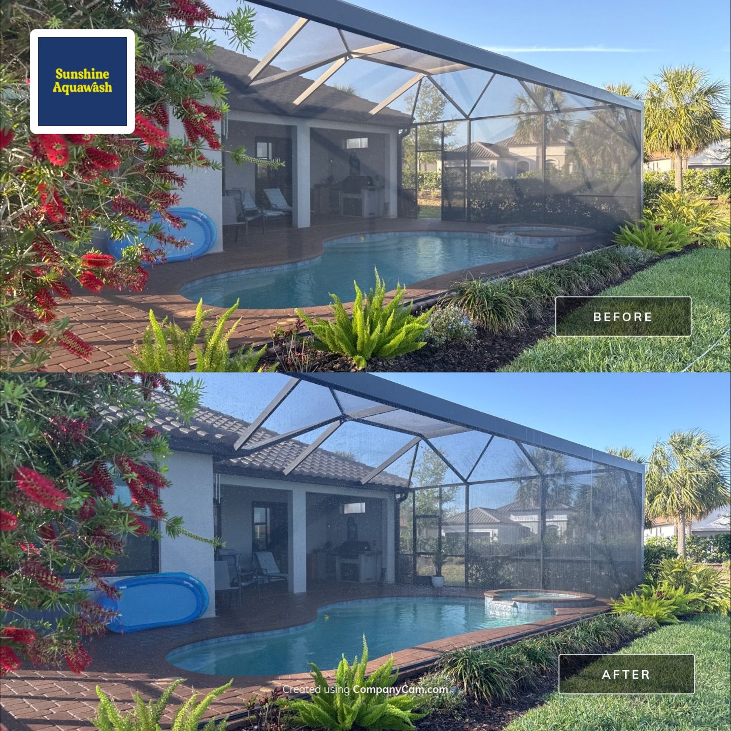 Barrel Tile Roof Cleaning in Artisan Lakes, Palmetto, FL | No Roof Walking on Roof by Sunshine AquaWash