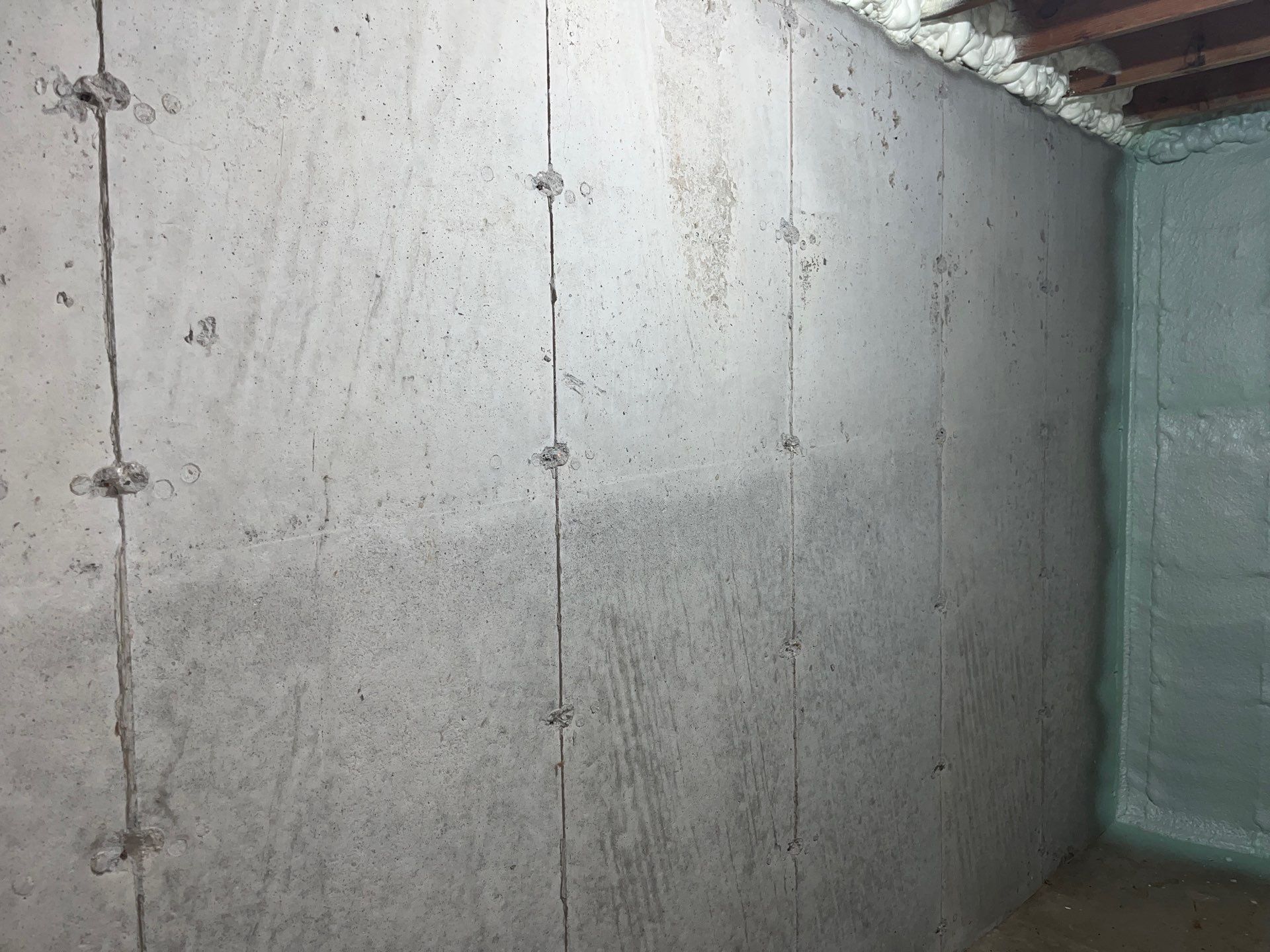 Basement Exterior Walls using Closed Cell Spray Foam by NYS Foam & Energy