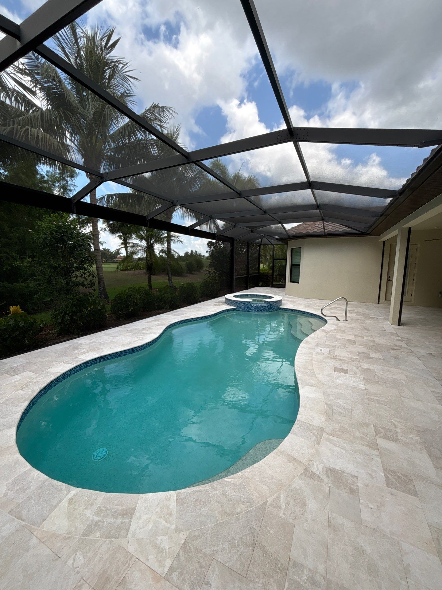 Textured Marble Pool Deck - Bonita National Golf & Country Club by Old Town Pavers Llc