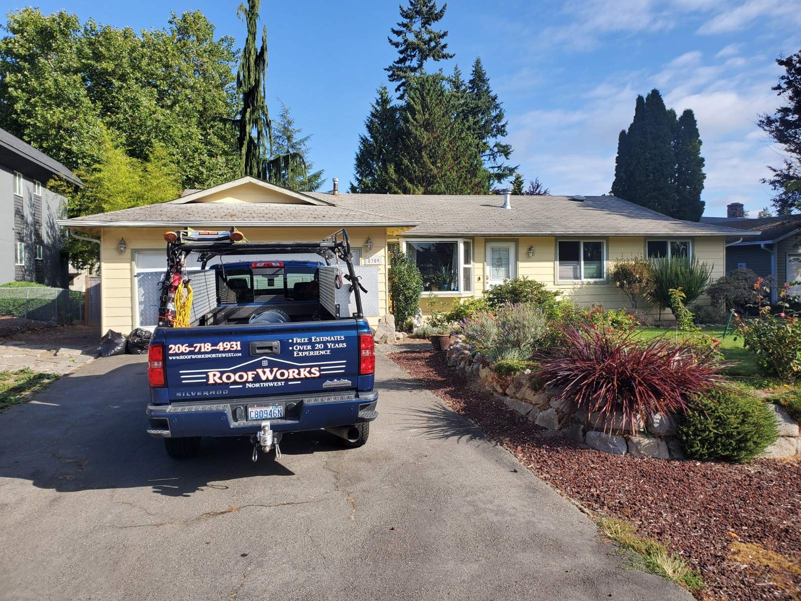 Edmonds roof, porch, and siding. by RoofWorks Northwest