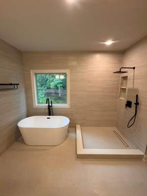 Master bathroom renovation using Free standing tub