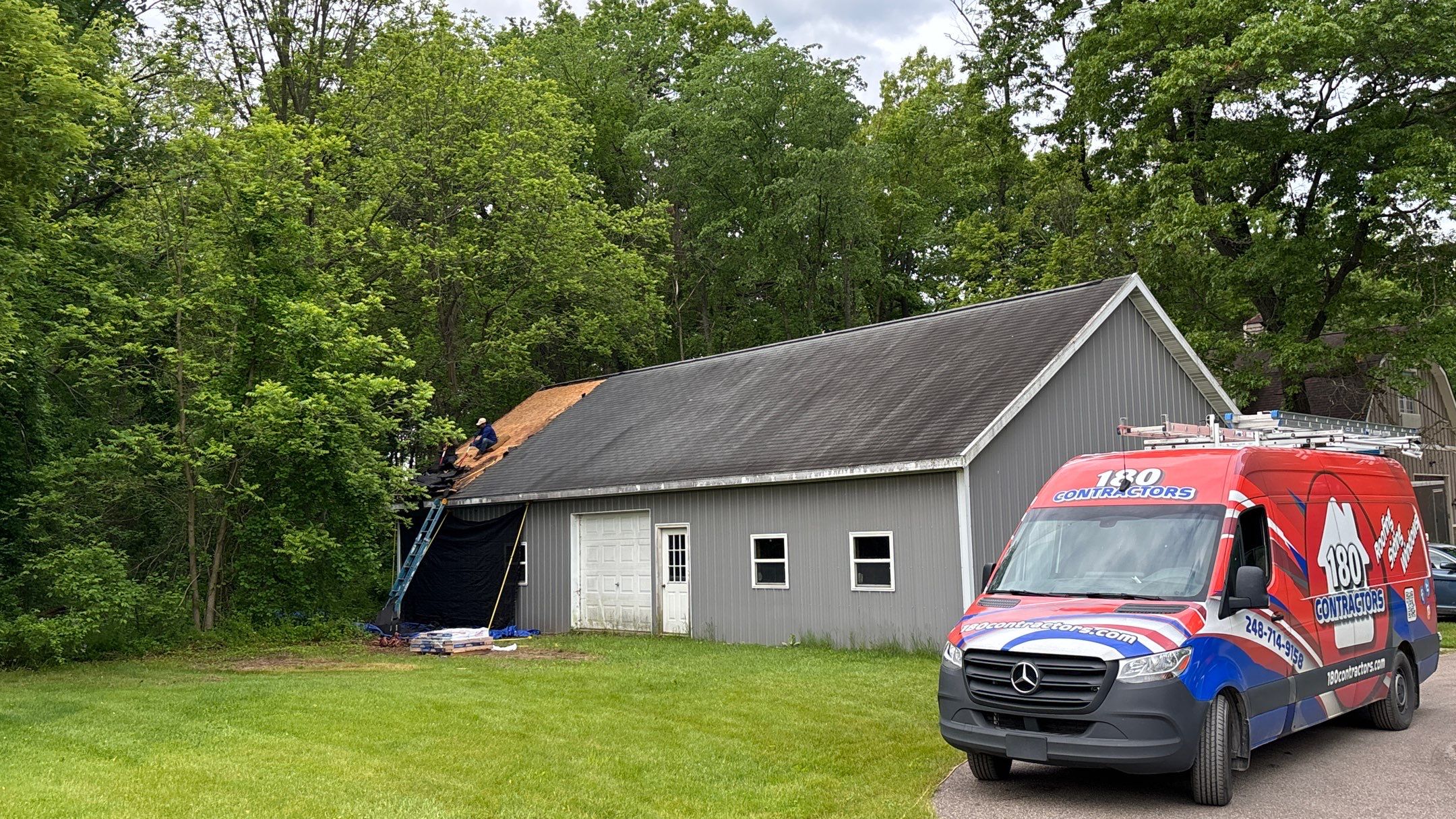Roof Replacement using Atlas Pinnacle Pristine Pewter by 180 Contractors