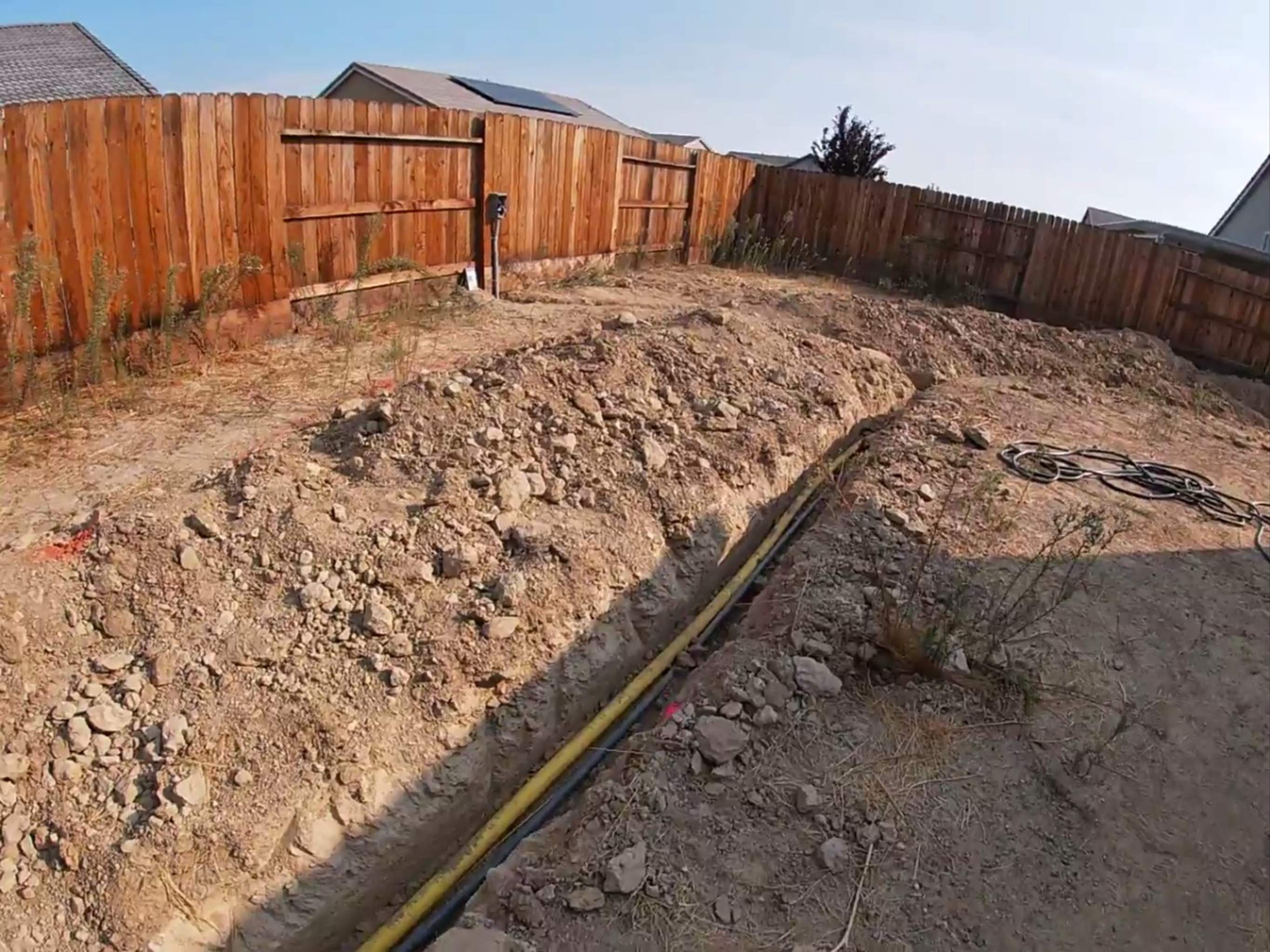 Backyard renovation by Peach Electric Inc