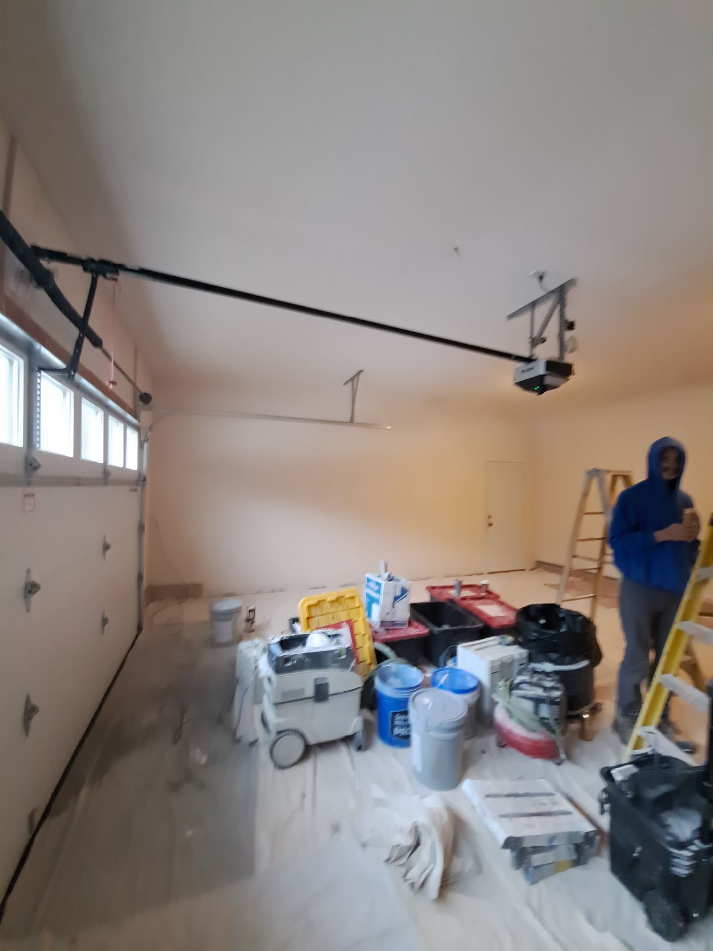Garage dry wall repair/ re-texture, re-paint by Gordon Painting