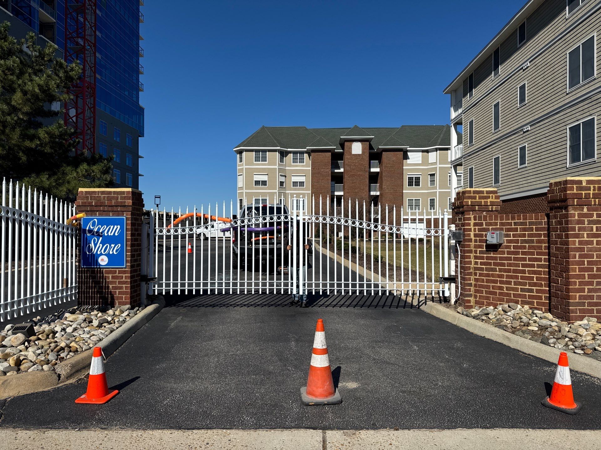 Ocean Shores Condo Gates by Gregory Sandstrom