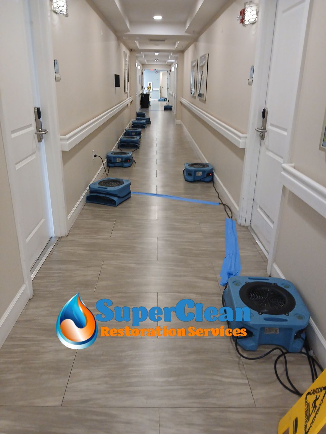 Commercial Water Damage Mitigation and Floor Drying in Boynton Beach by SuperClean