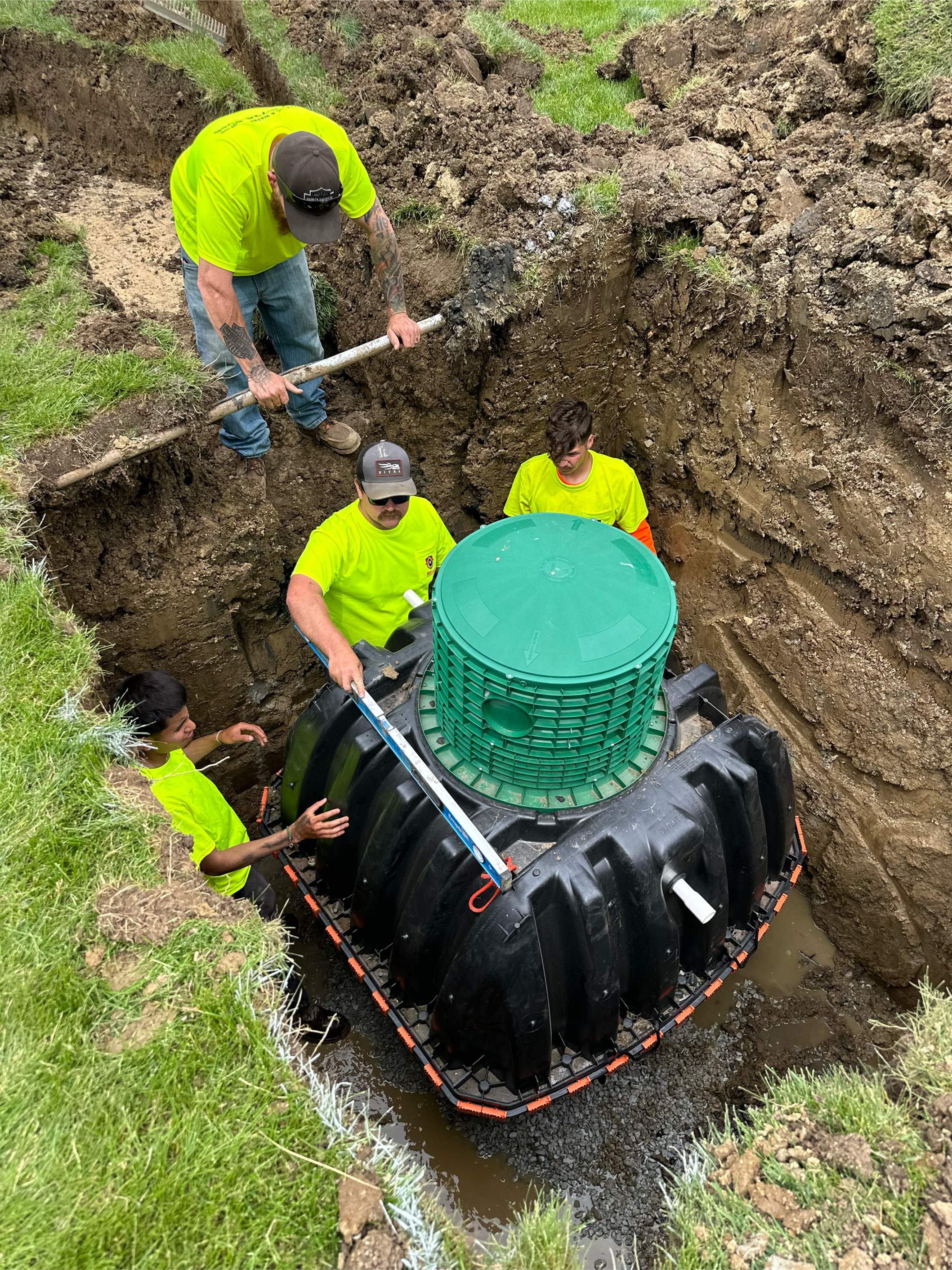 Septic System Installation with Aeration System and Chambers by Allied Water Services