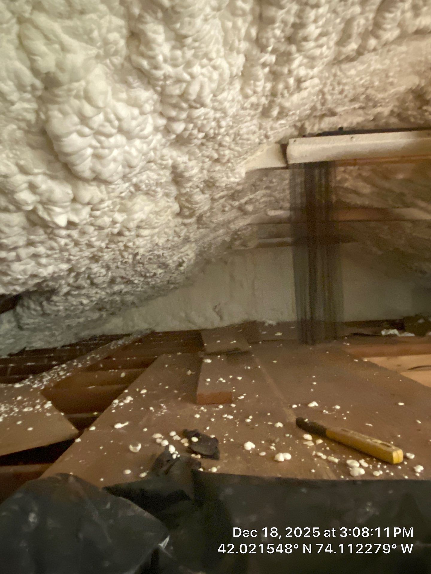 Attic Insulation using open cell spray foam by NYS Foam & Energy
