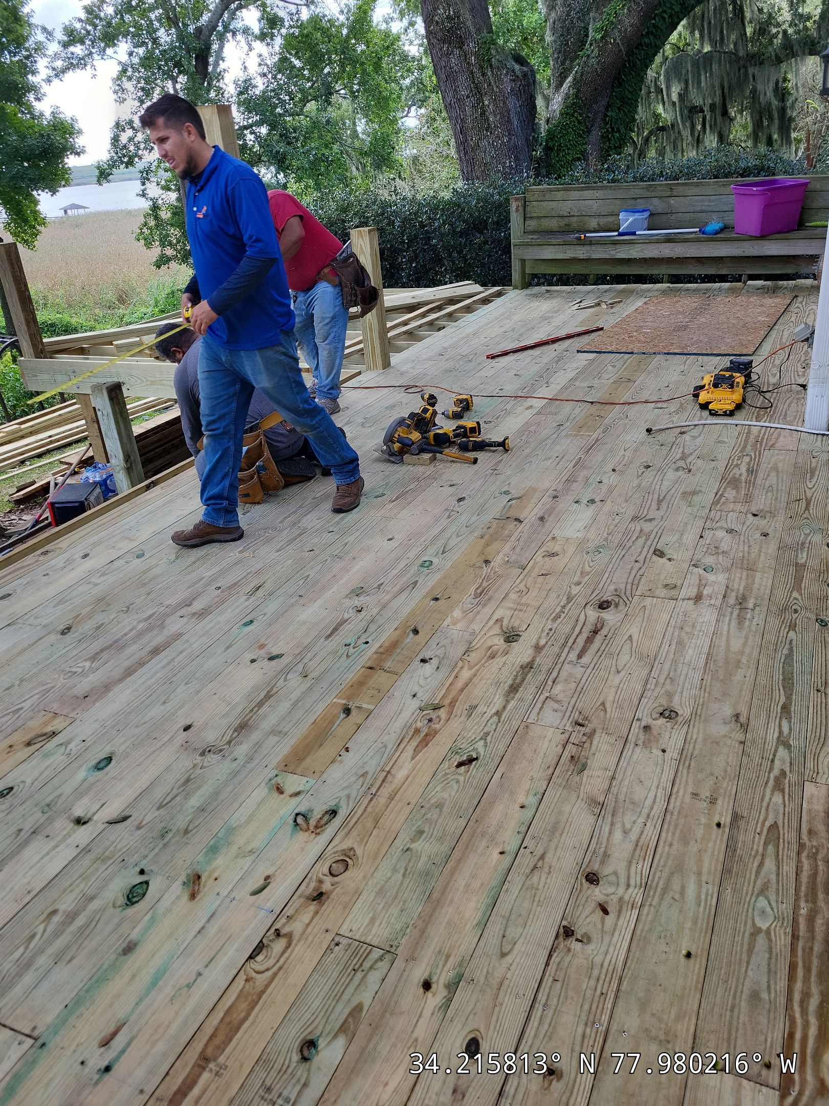 Custom Back Deck Build in Leland, NC by RGR Construction and Roofing, LLC