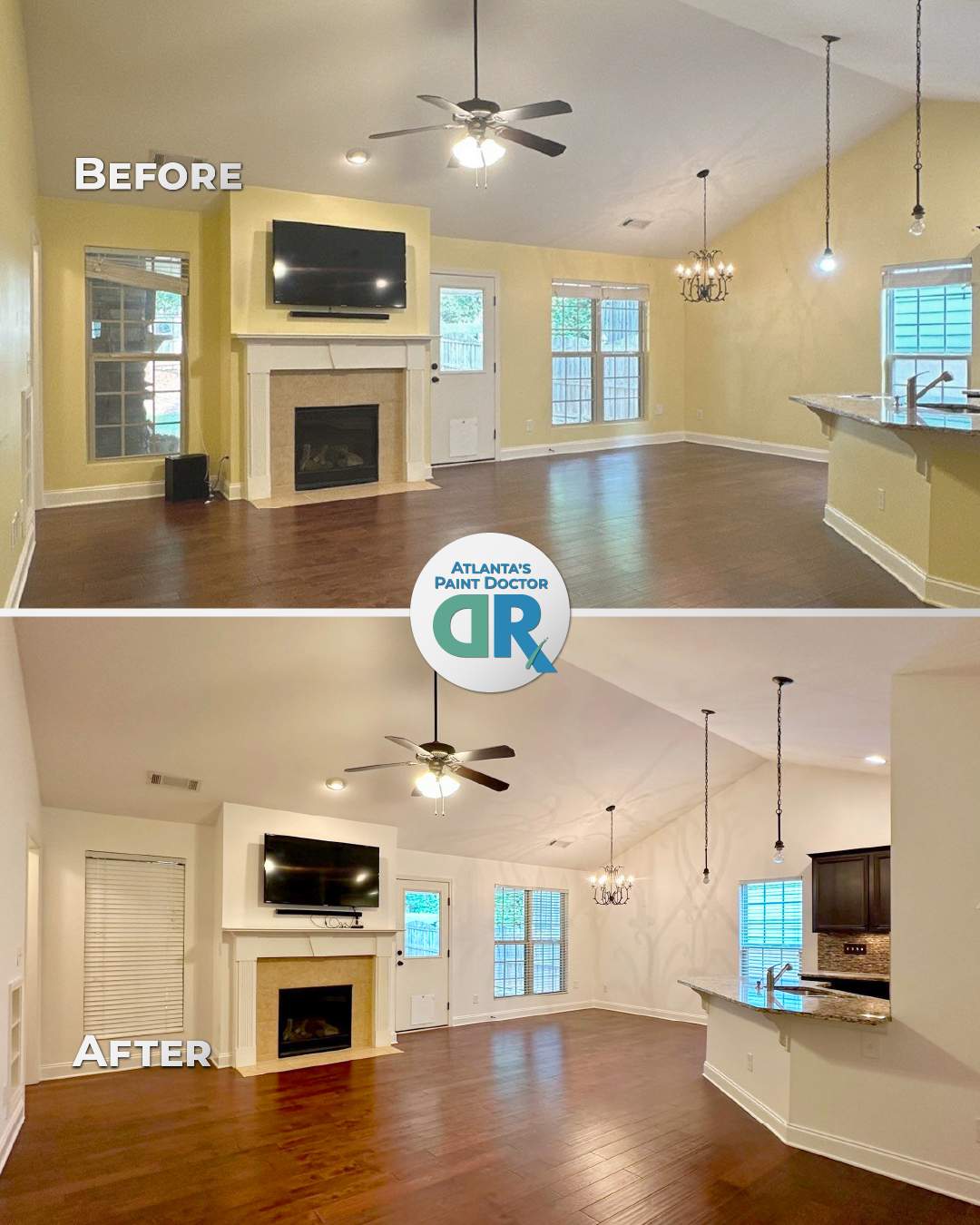 From Outdated Yellow to Timeless White by Atlanta's Paint Doctor