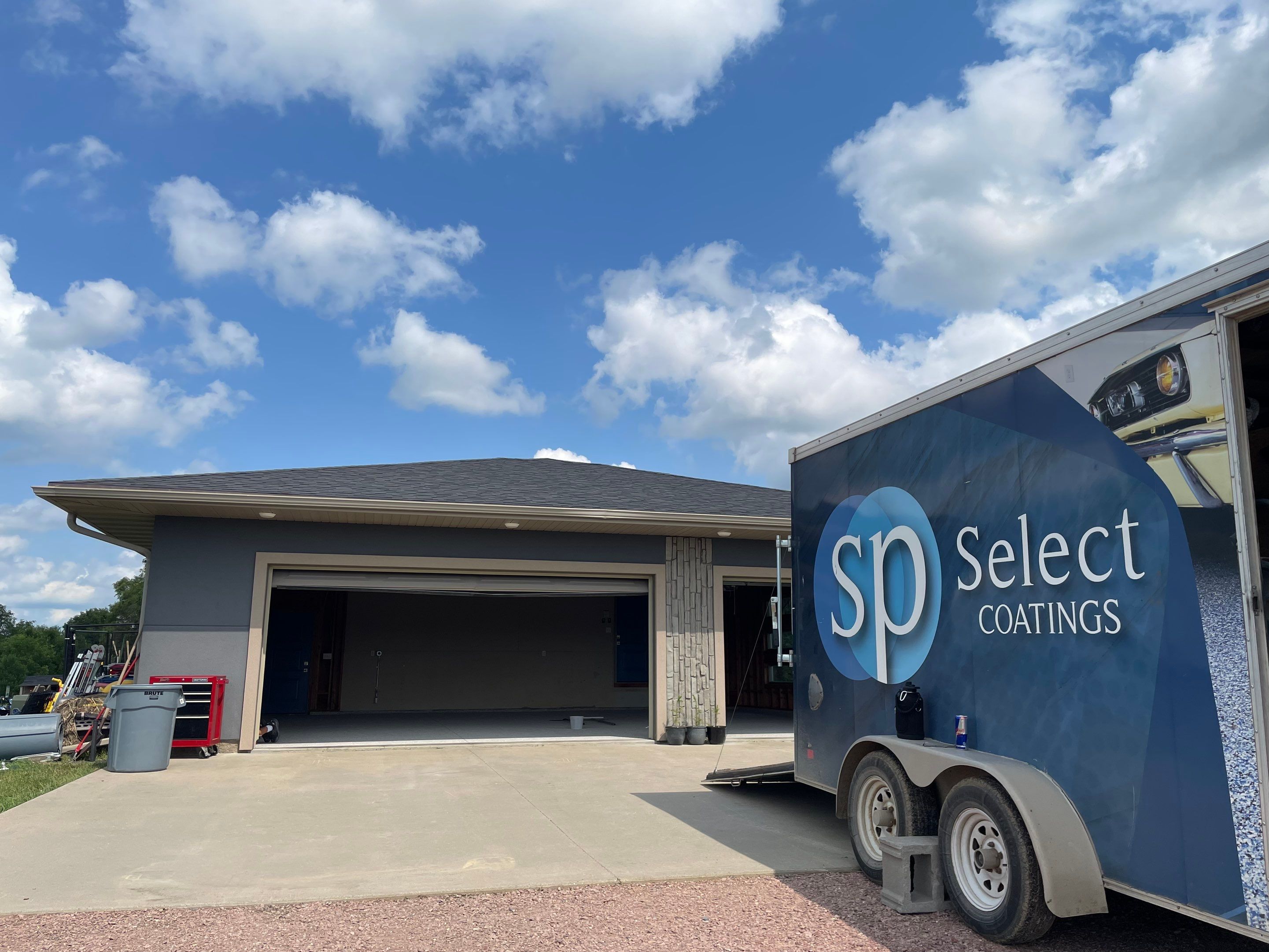 Cabin Fever Coating for Detached Garage in Dell Rapids by Select Painting, Coatings & Garage Cabinets