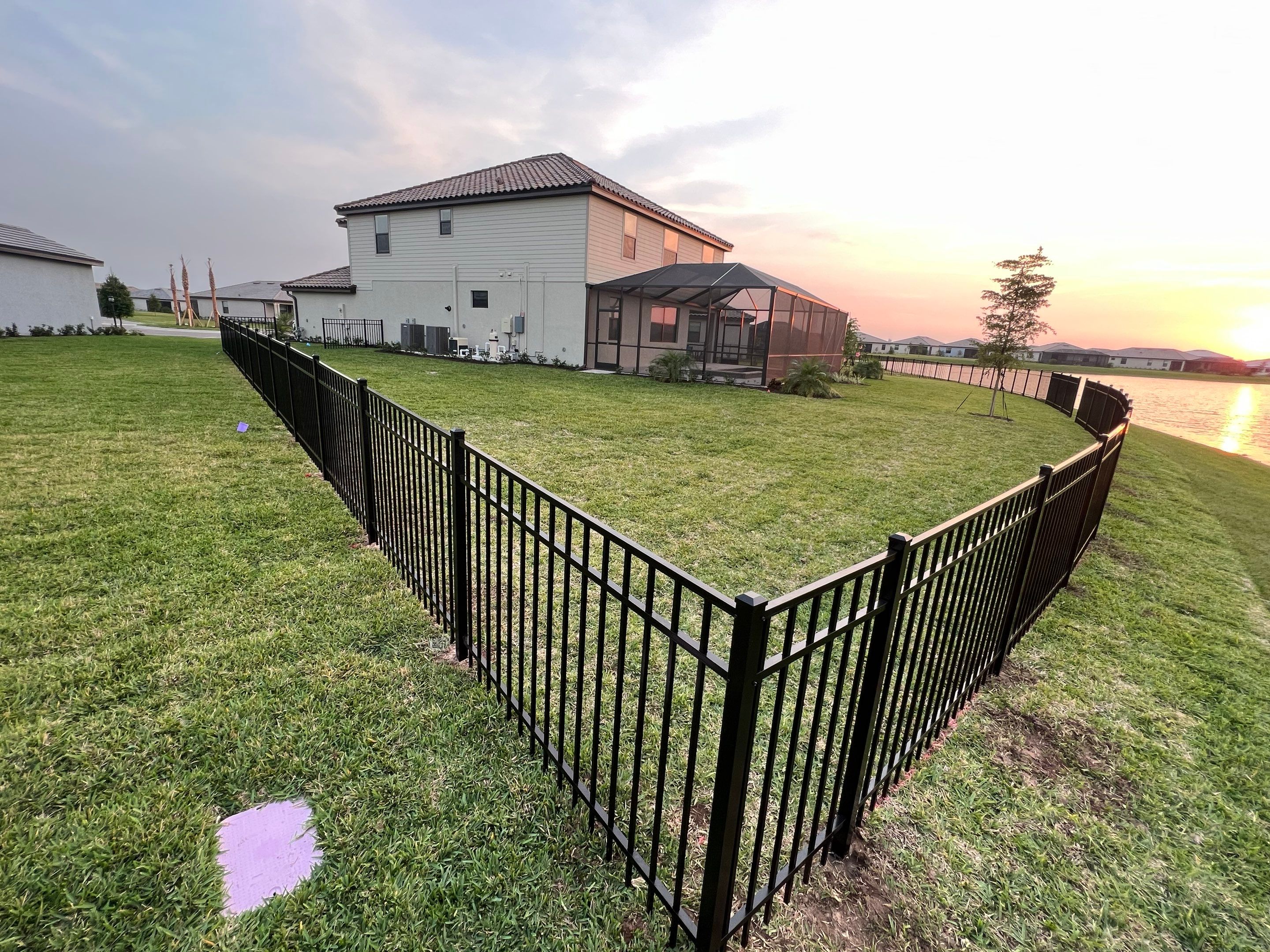 Aluminum Fence Installation using Black 3 Rail Aluminum Fence by Asap fence and gates, LLC