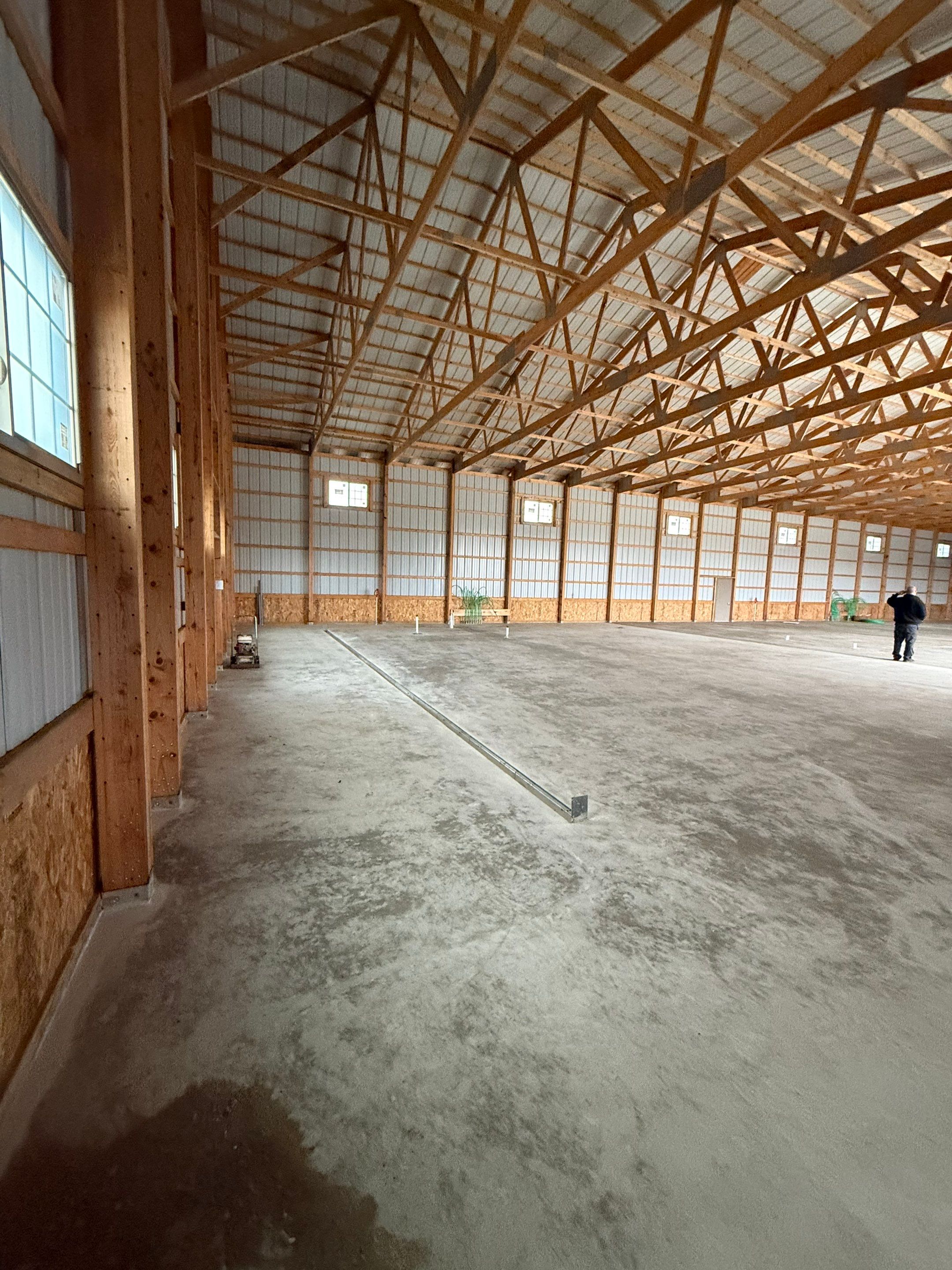 Gravel Pole Barn Concrete Coating by Level 10 Coatings
