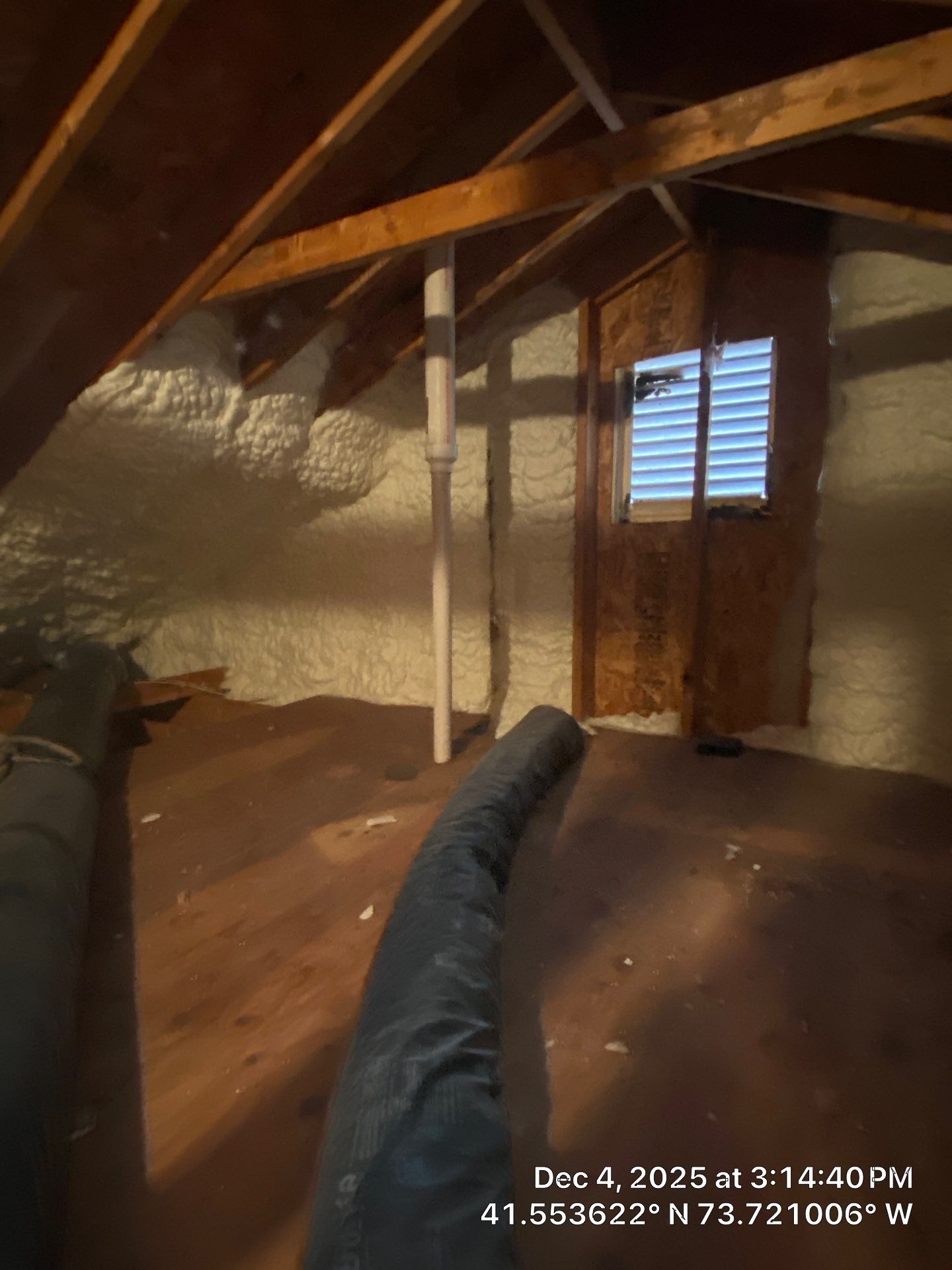 Attic Insulation using open cell spray foam by NYS Foam & Energy