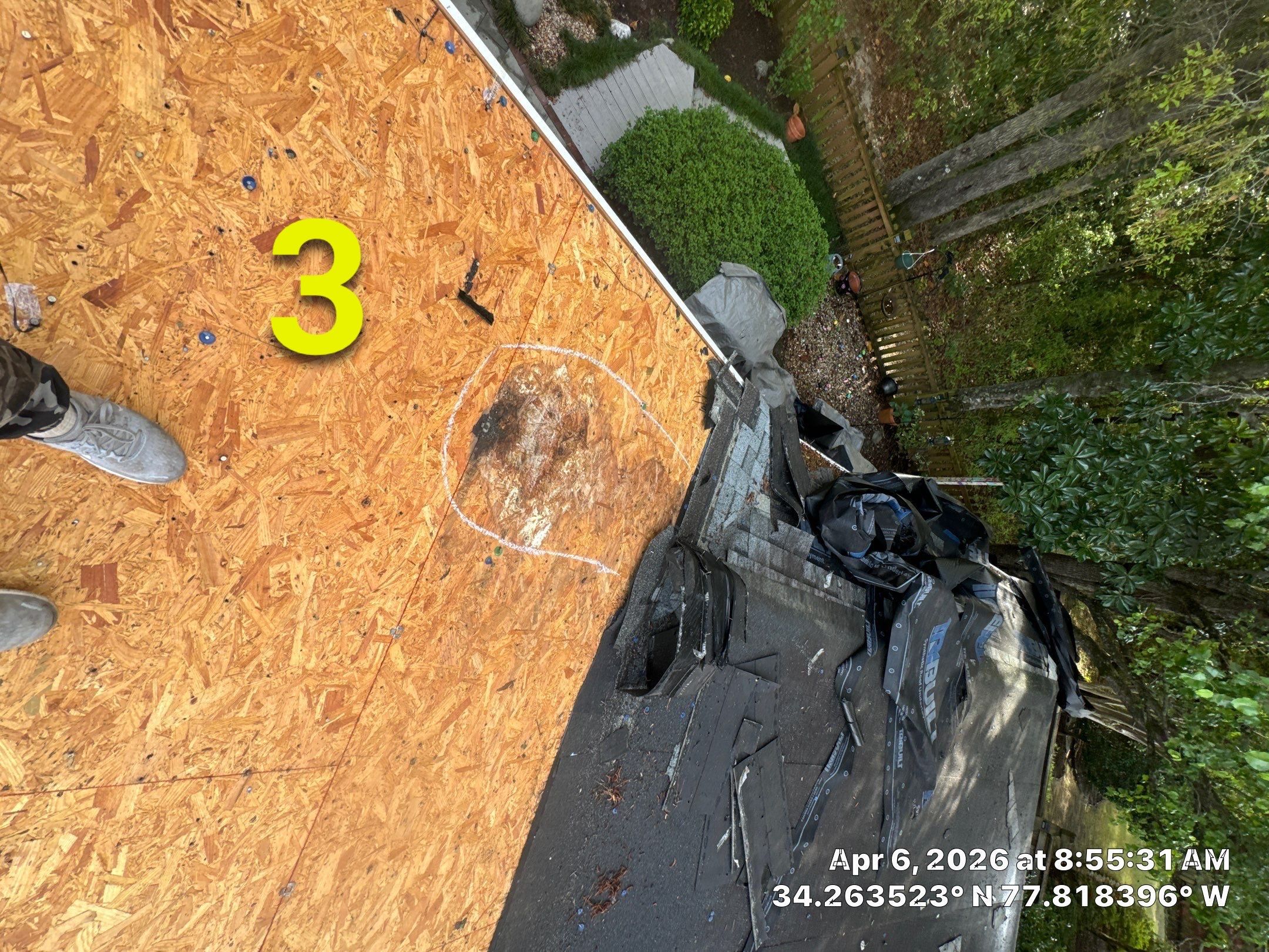 A 5-year-old roof that needed full replacement by North Carolina Roofs