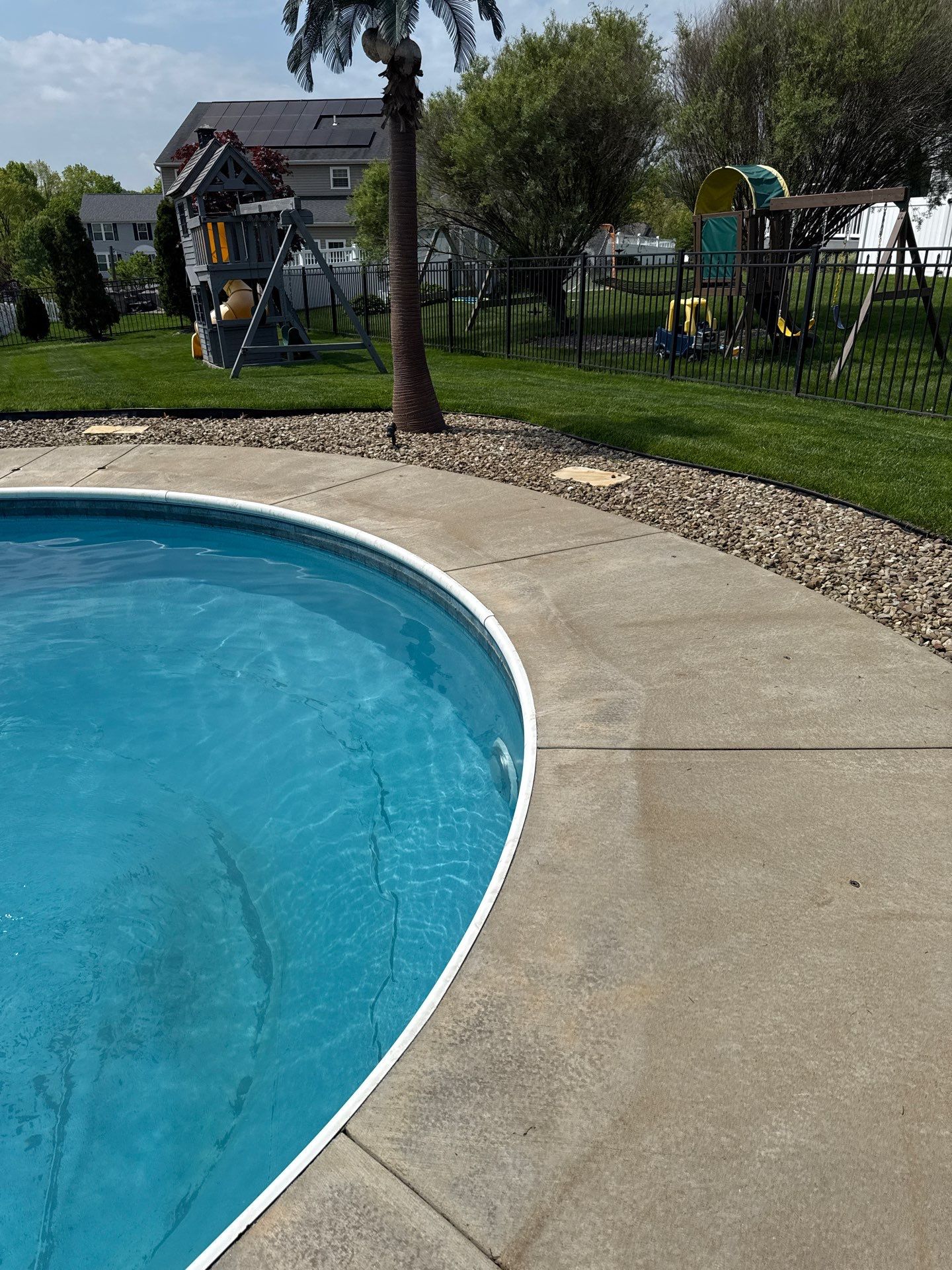 Twilight Pool Deck / Patio Project in Beaver falls by Floors in a Day, Inc