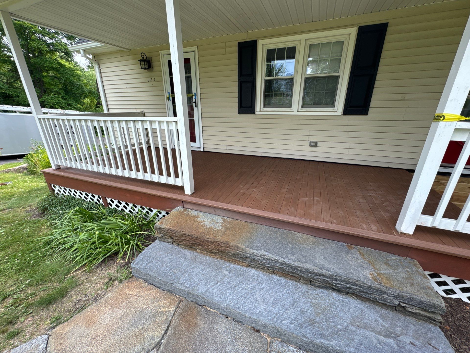 Front Porch Upgrades using TimberTech Advanced PVC Porch Collection by Chagnon Building & Remodeling LLC