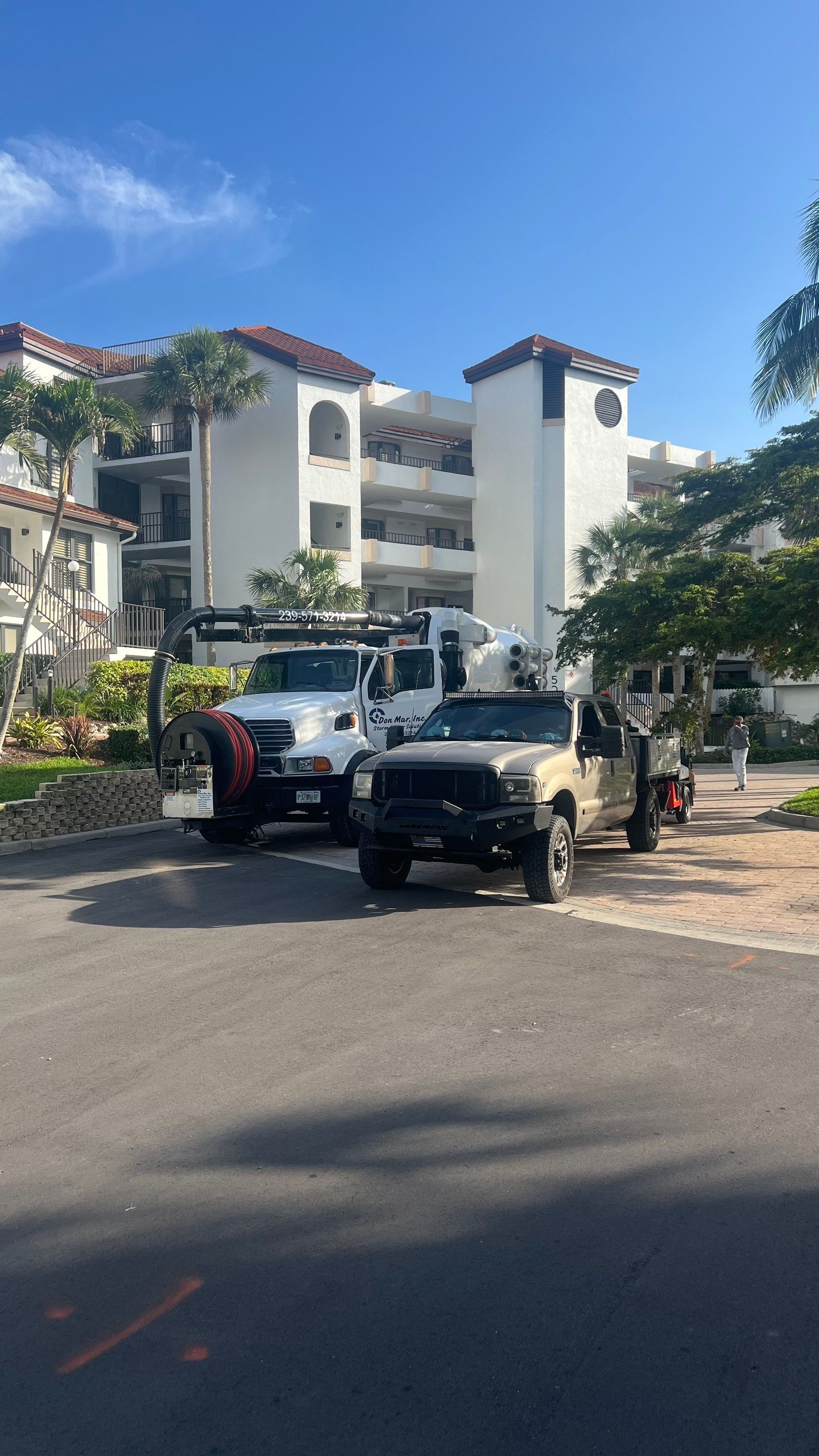 Isles of Capri Condo Parking Garage Drainage System Cleaning by APS Power & Water