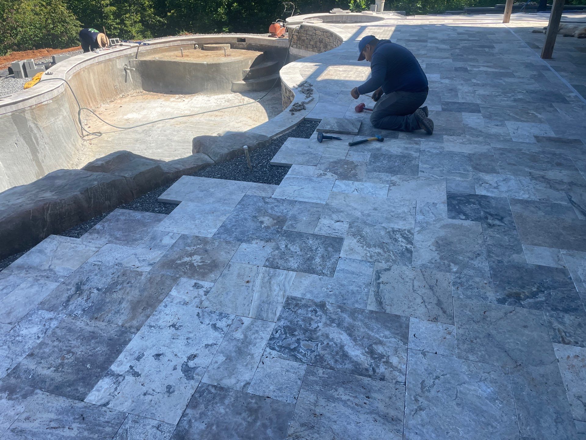 Pool Area Hardscape  by Growing Edge Landscape & Design, Inc.