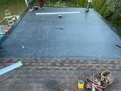 Residential Roofing Installation using EPDM/Rubber 