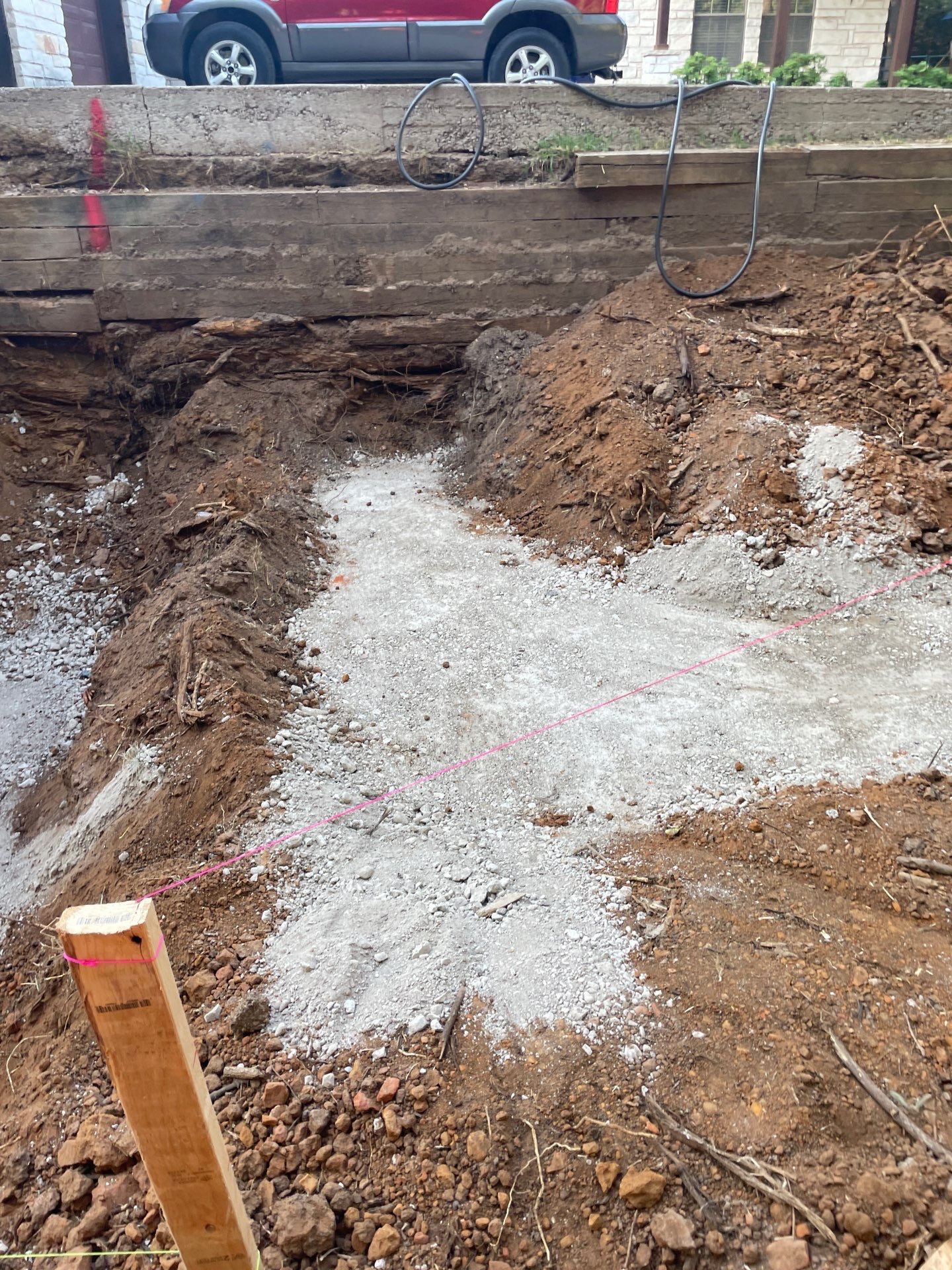 In Progress Retaining Wall Project by Peterson’s