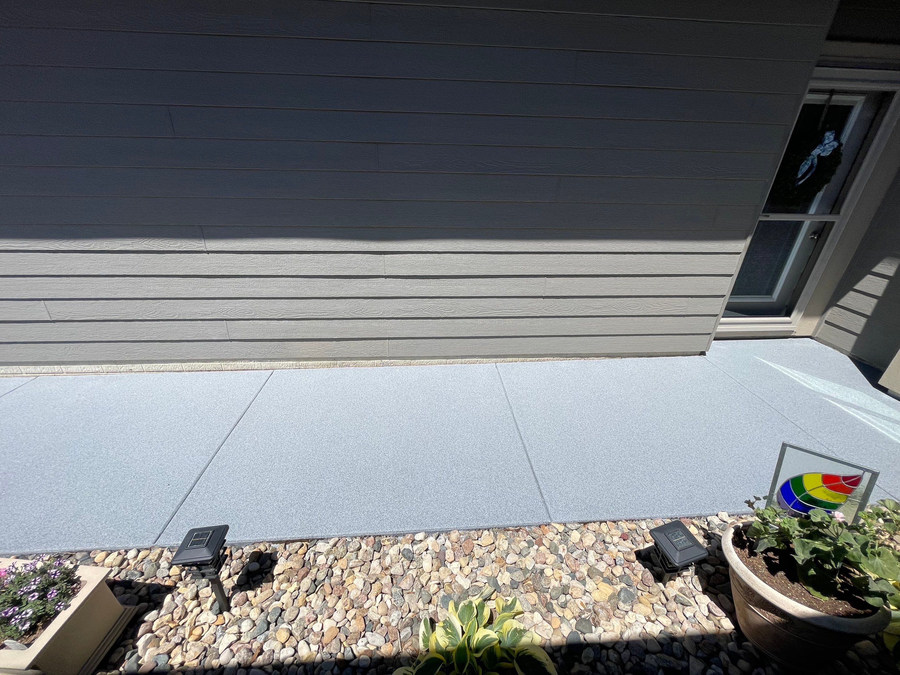 Custom Concrete Coating for Sioux Falls Patio and Front Walkway by Select Painting, Coatings & Garage Cabinets