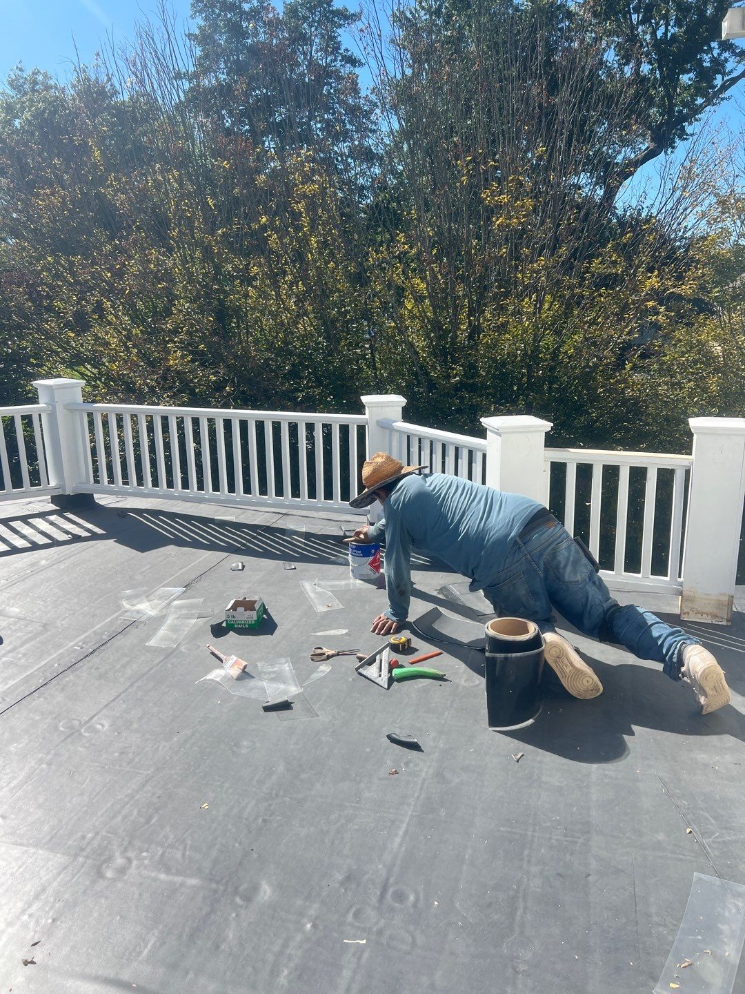 McLean - Residential Flat Roof Replacement with Carlisle Syntec EPDM by RM Banning, Inc.