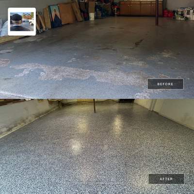 Concrete Floor Coating Using Cabin Fever Color