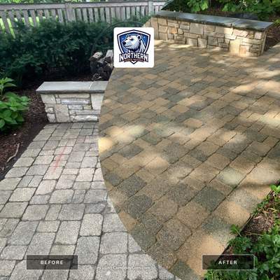 Brick paver cleaning and sanding.