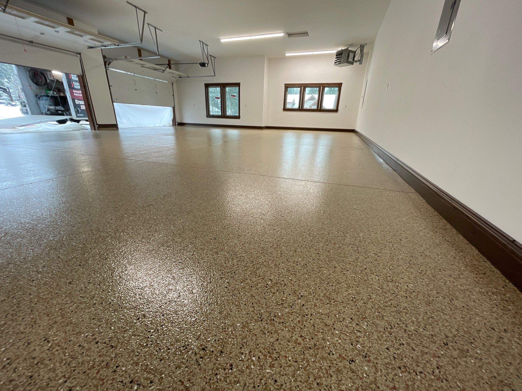 Garage Transformation using Pecan by Croc Coatings, LLC