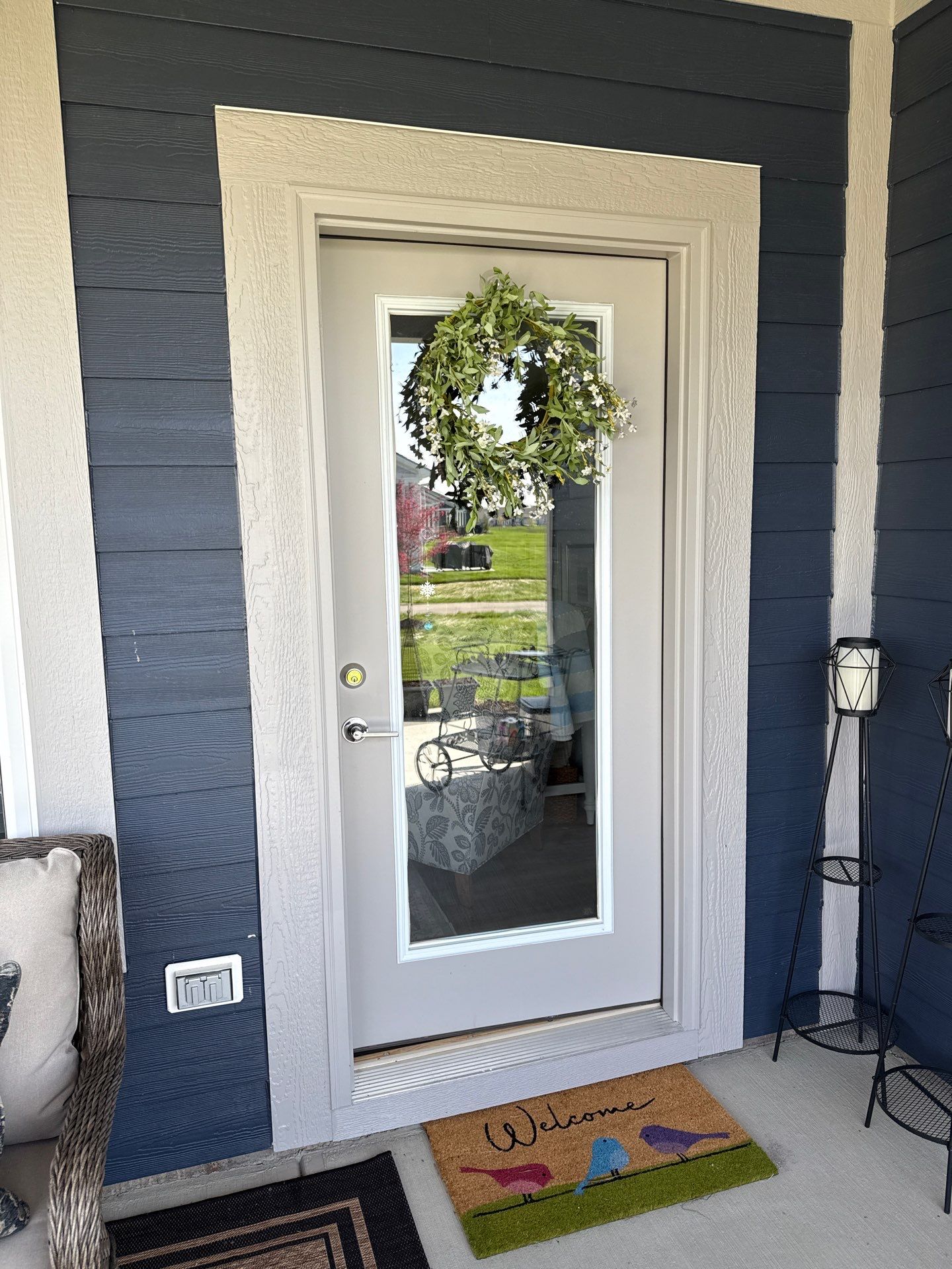 Black Storm Door Installation with Hardware Upgrade in Westfield by Merrifield Exteriors, LLC