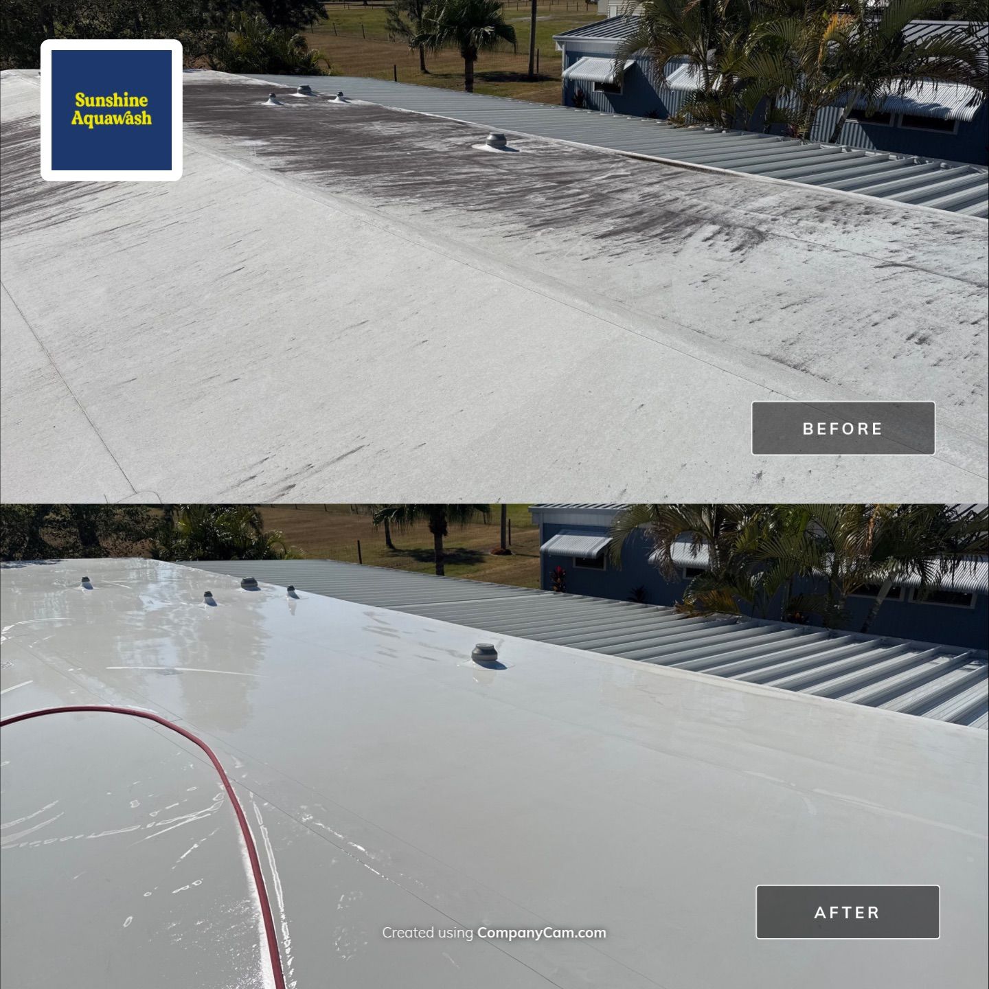 π TPO Roof Looking Like New Again! by Sunshine AquaWash