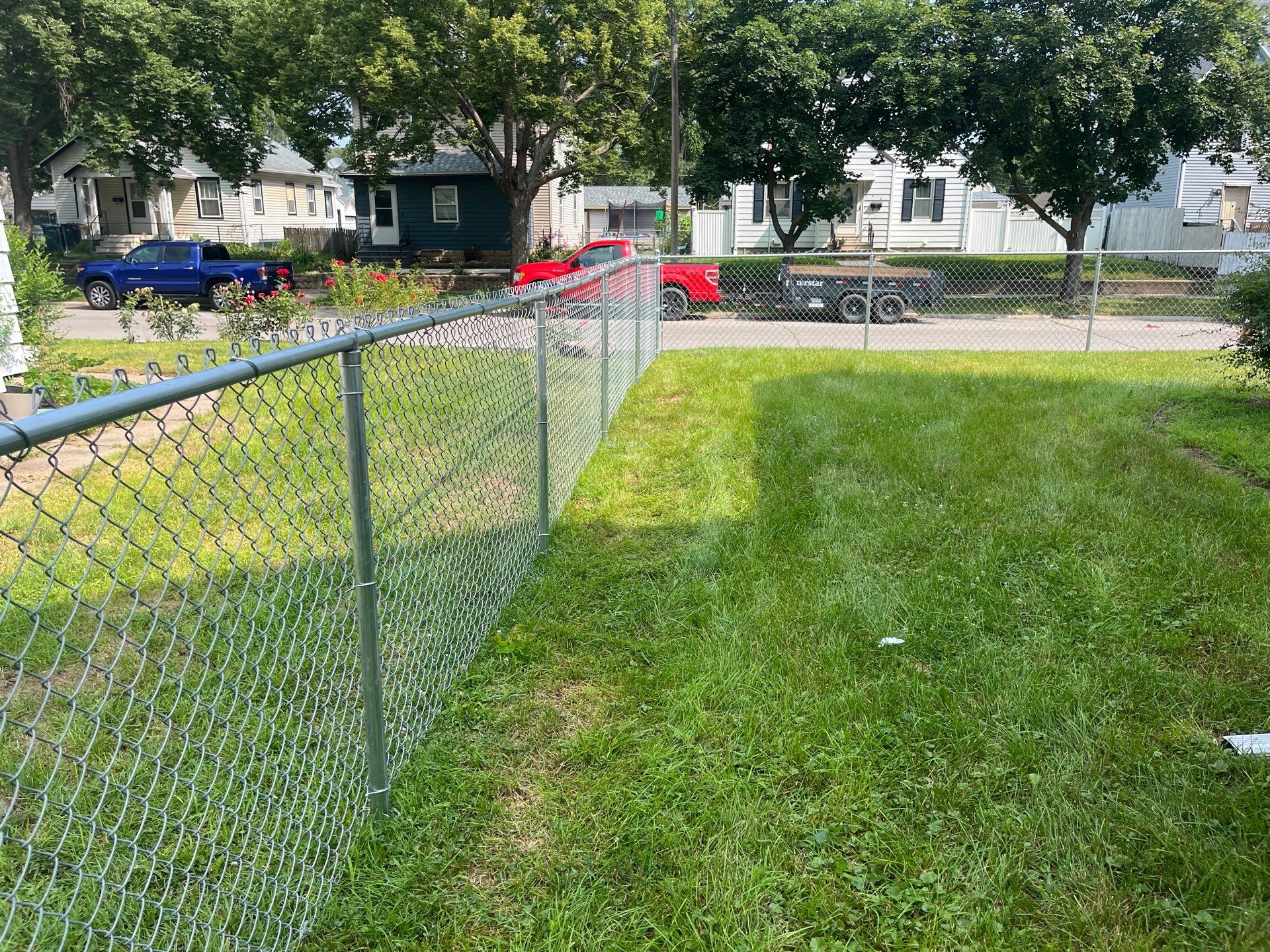 Galvanized Chain Link Perimeter Fence and Gate Installation in Waterloo by Perfect Picket Fence and Stain