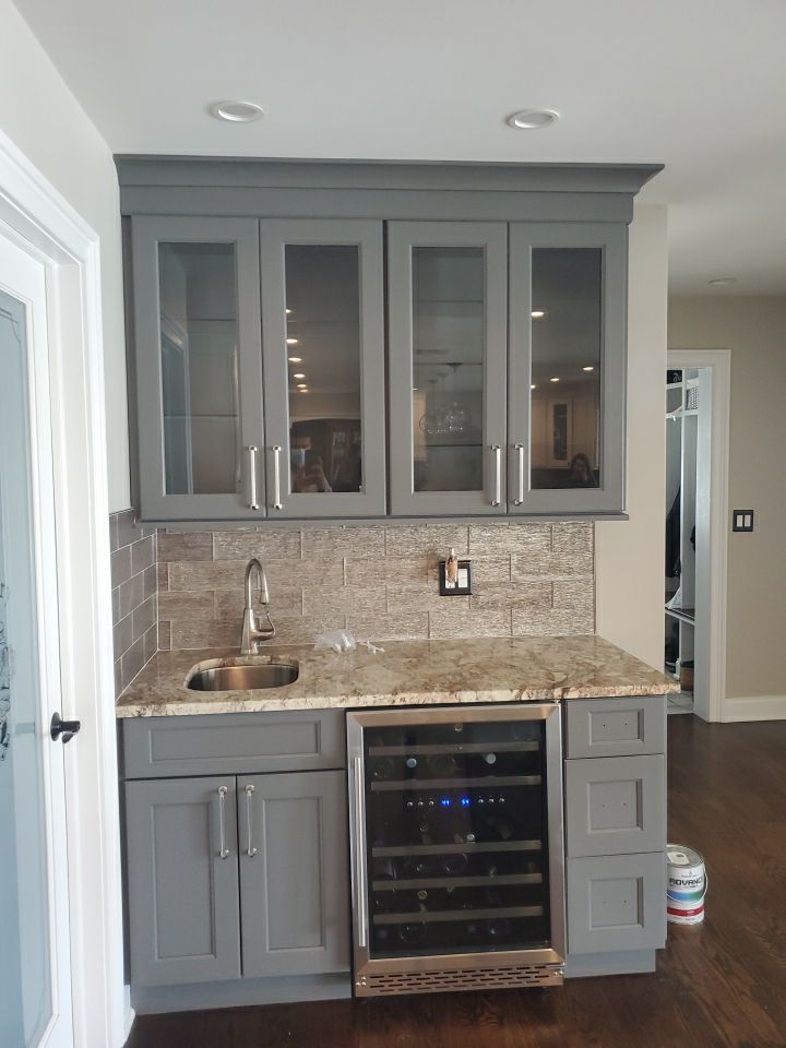 Kitchen Cabinets Refinished in Kendall Charcoal HC-166  by Spectrum Painting, LLC