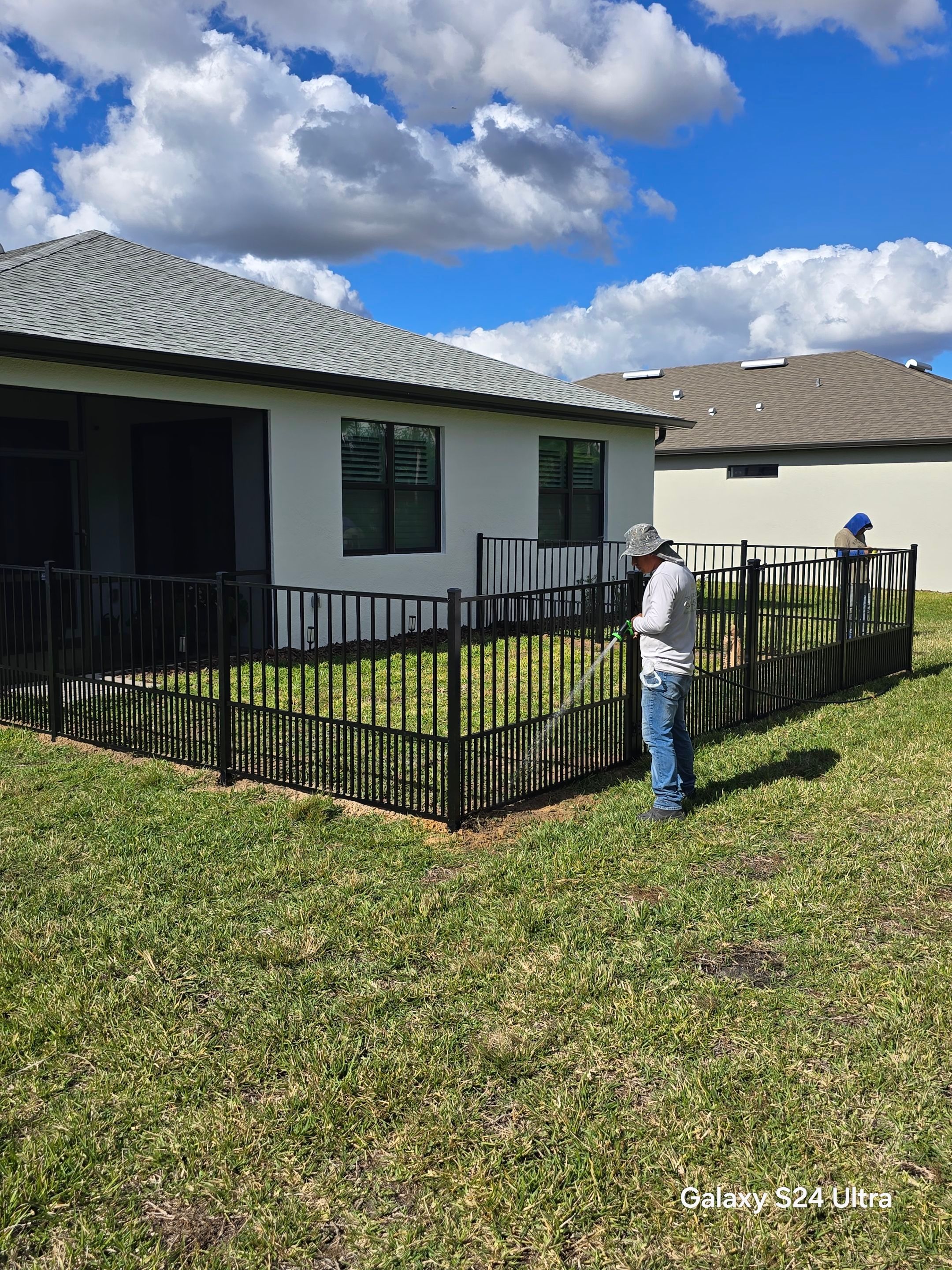 Puppy picket aluminum fence in North Port by True Fence LLC